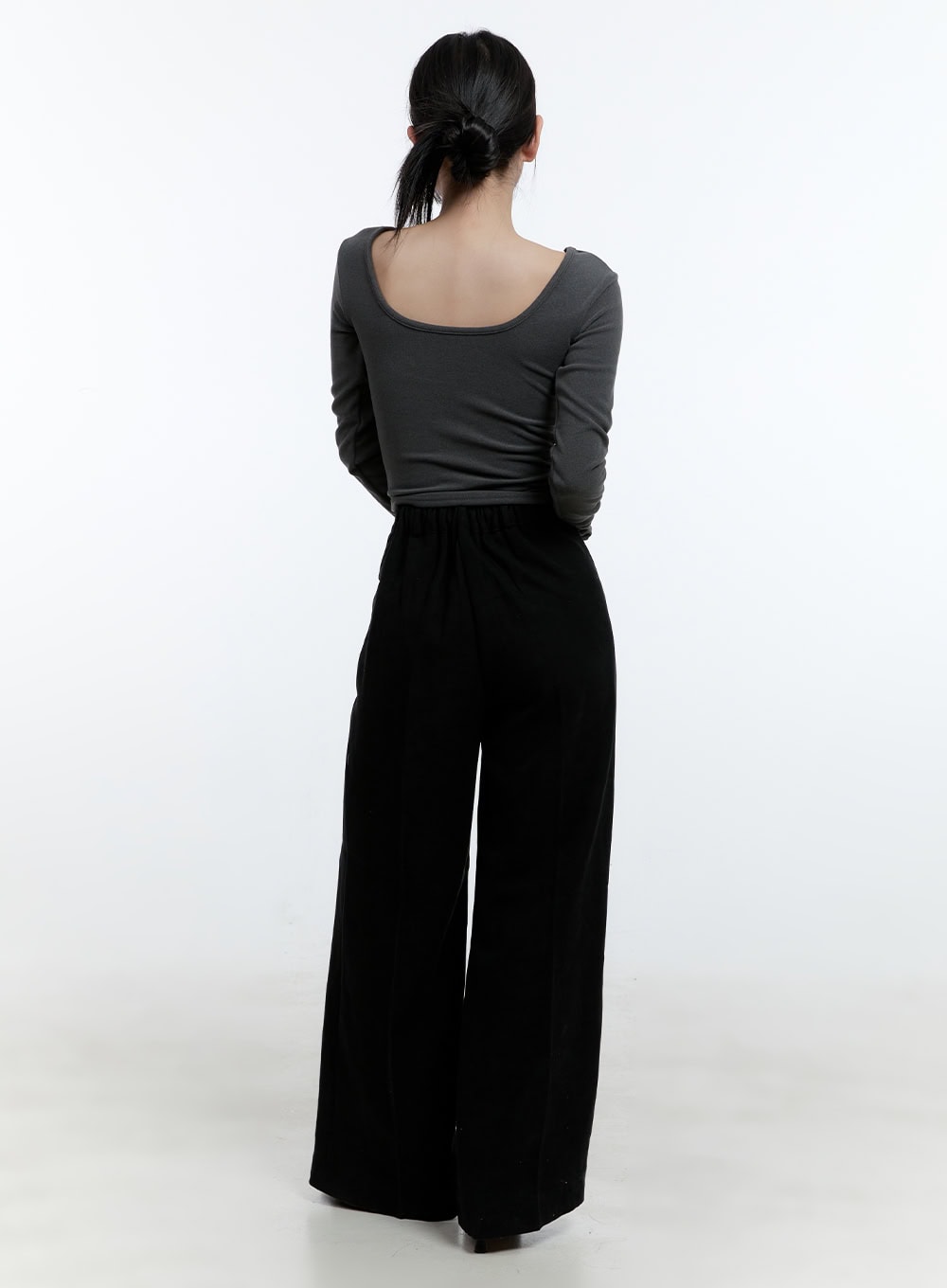 Pintuck Wide Fit Tailored Pants CD420