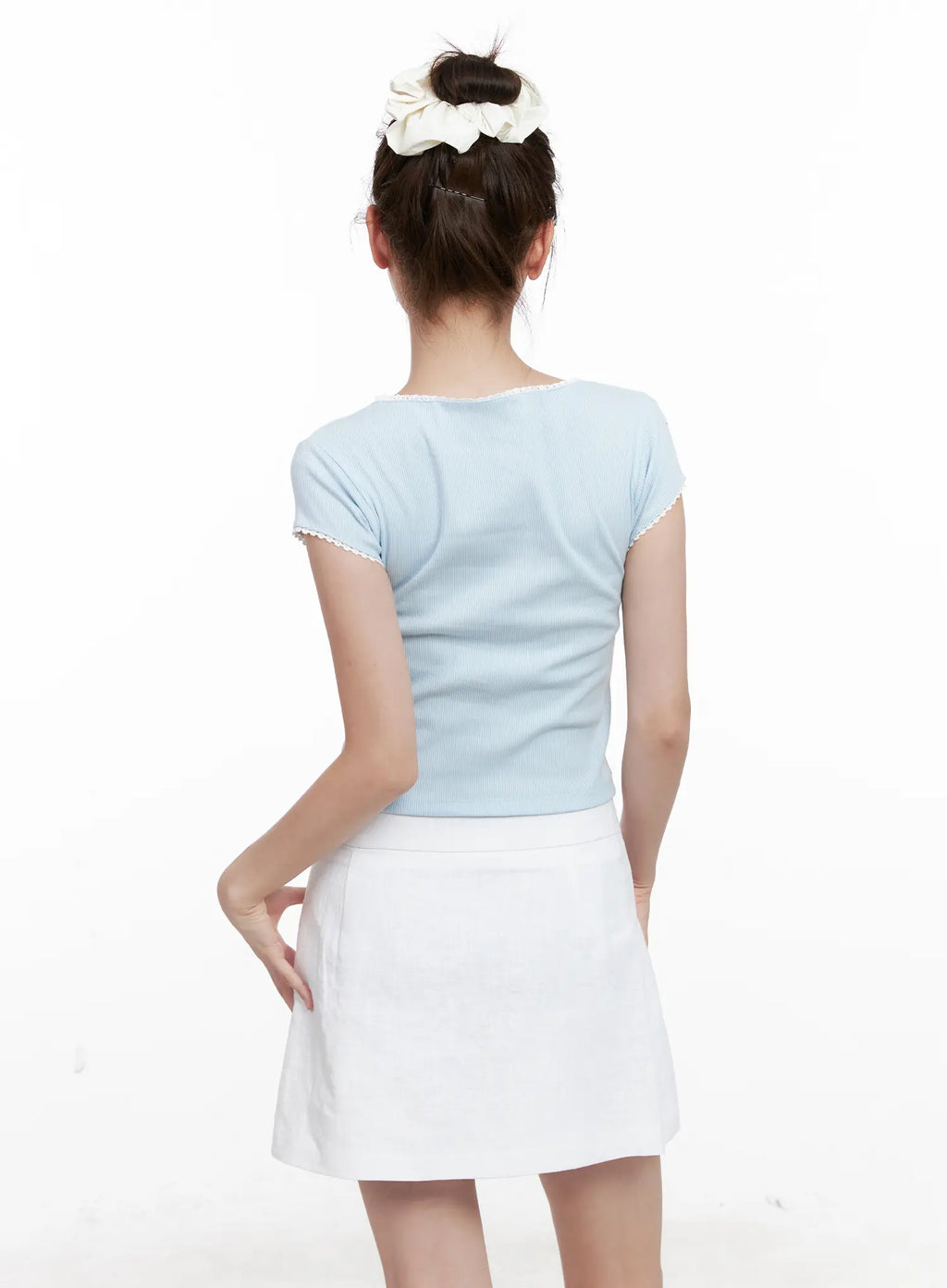 Ribbed Lace Baby Tee CL524