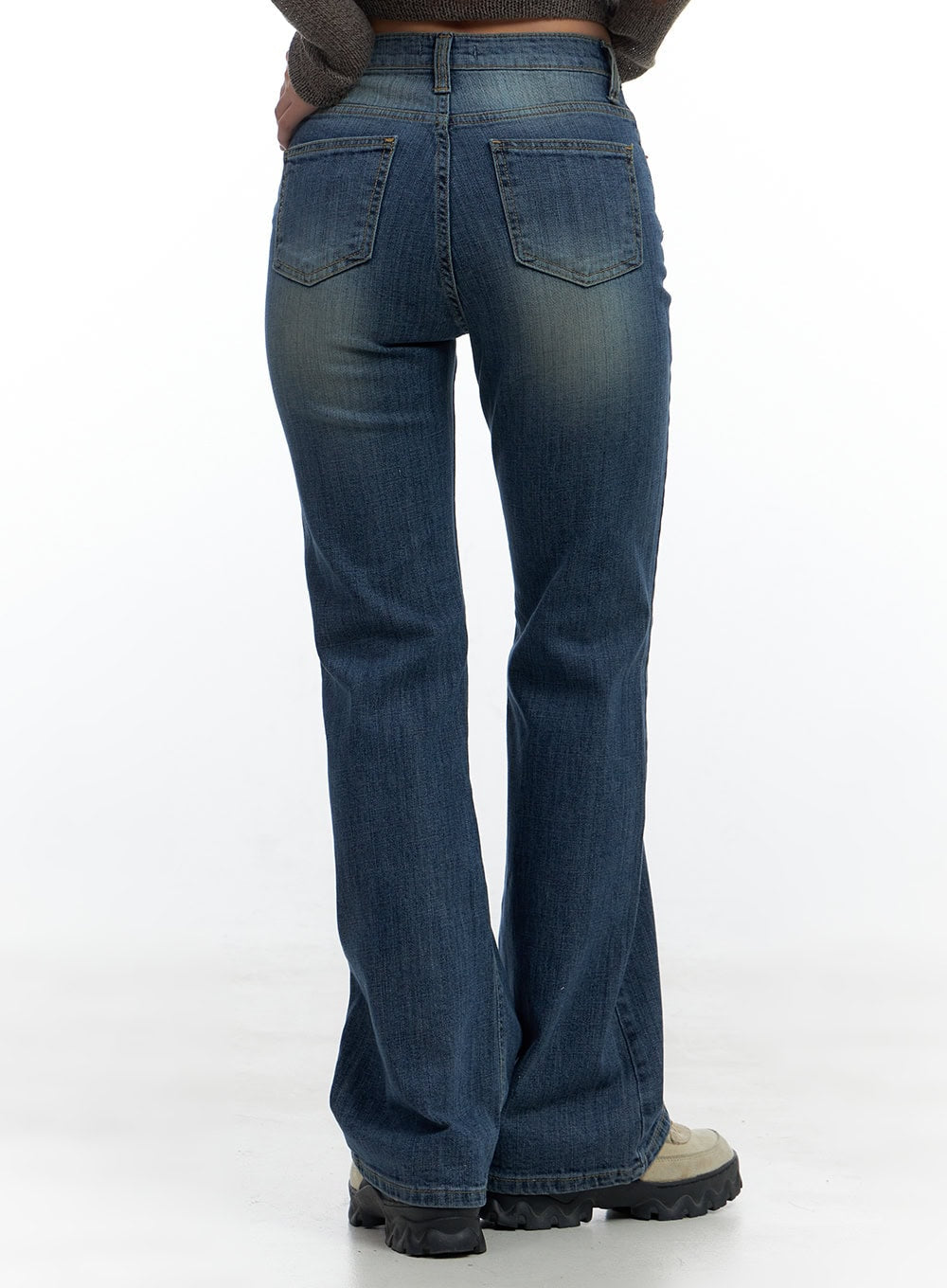 Kara Sleek Fit Washed Bootcut Cotton Jeans CS425