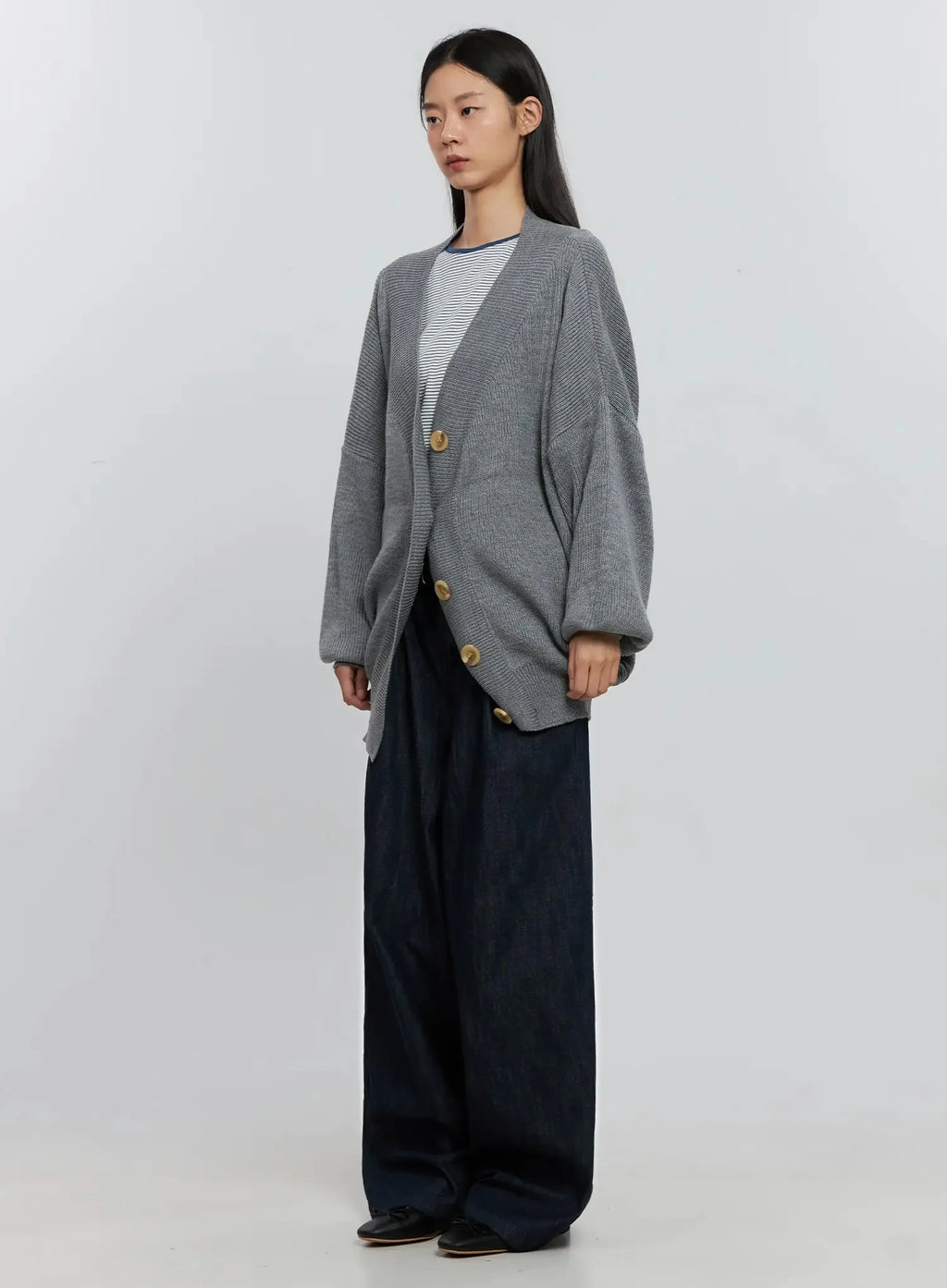 Ribbed Oversized Cardigan IS516