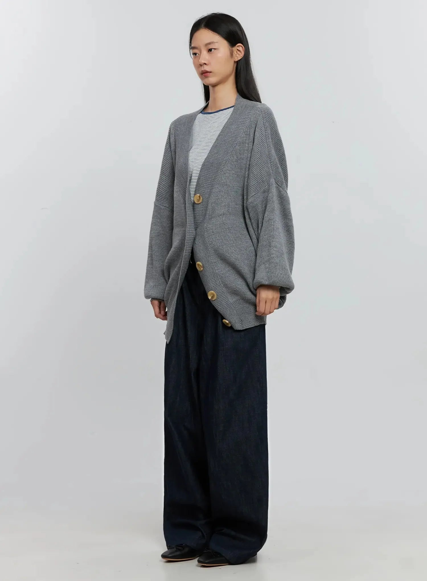 Ribbed Oversized Cardigan IS516