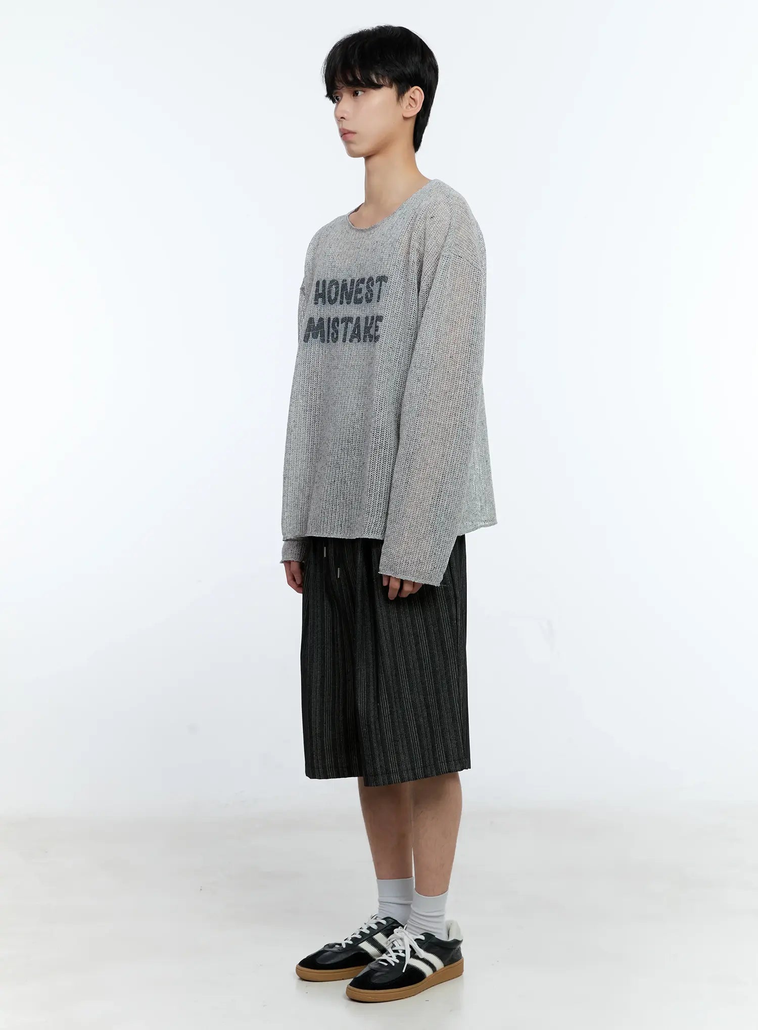 Men's Striped Pintuck Shorts IL529