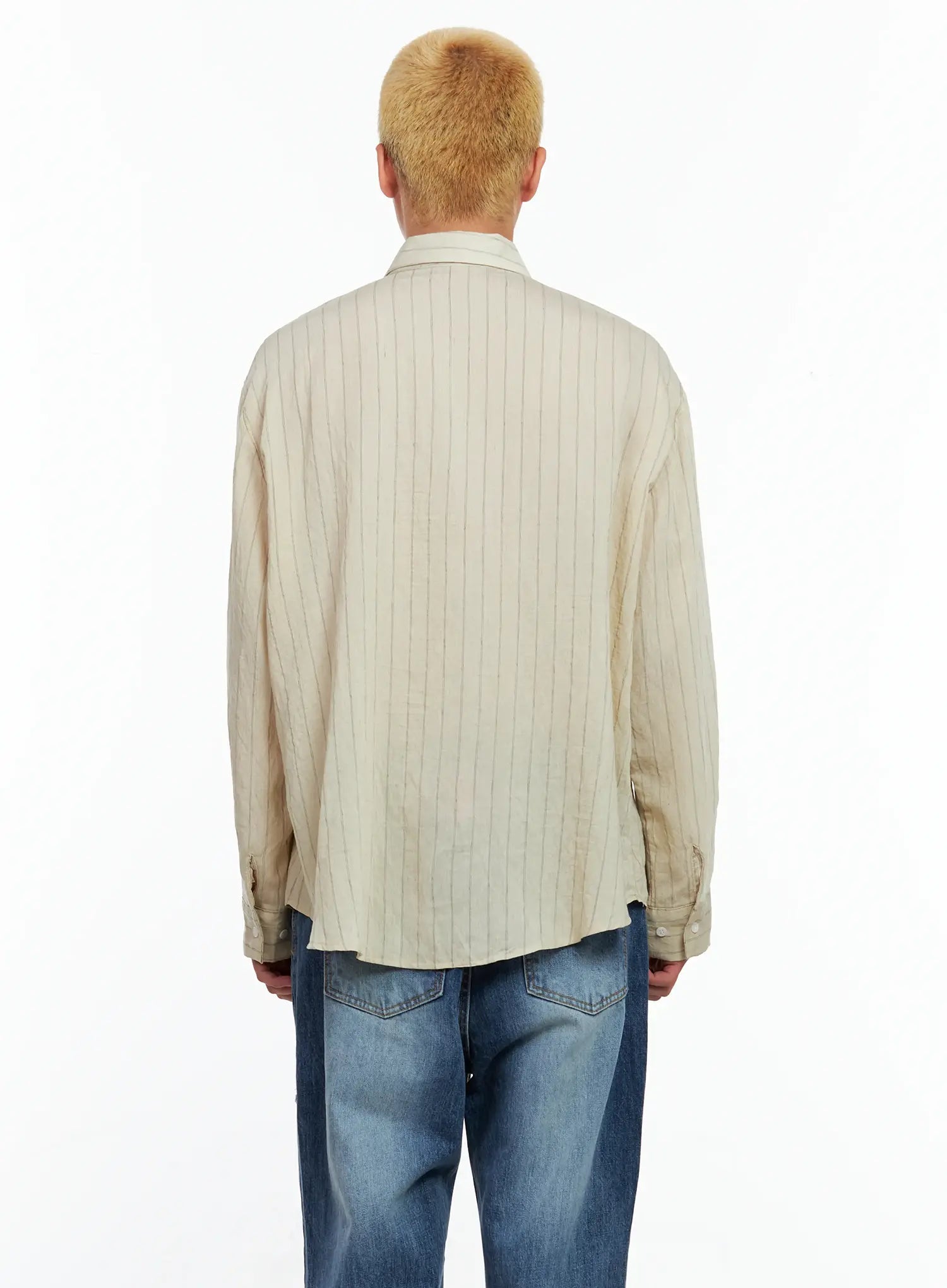 Men's Linen Button-Up Shirt IL514