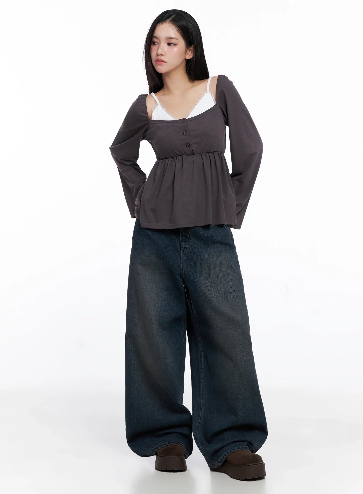 Adelyn Washed Baggy Jeans IS525