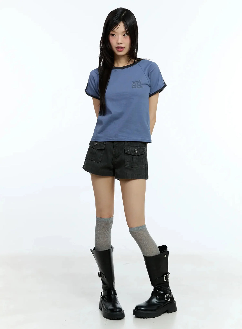 Washed Pocket Detail Shorts IU524