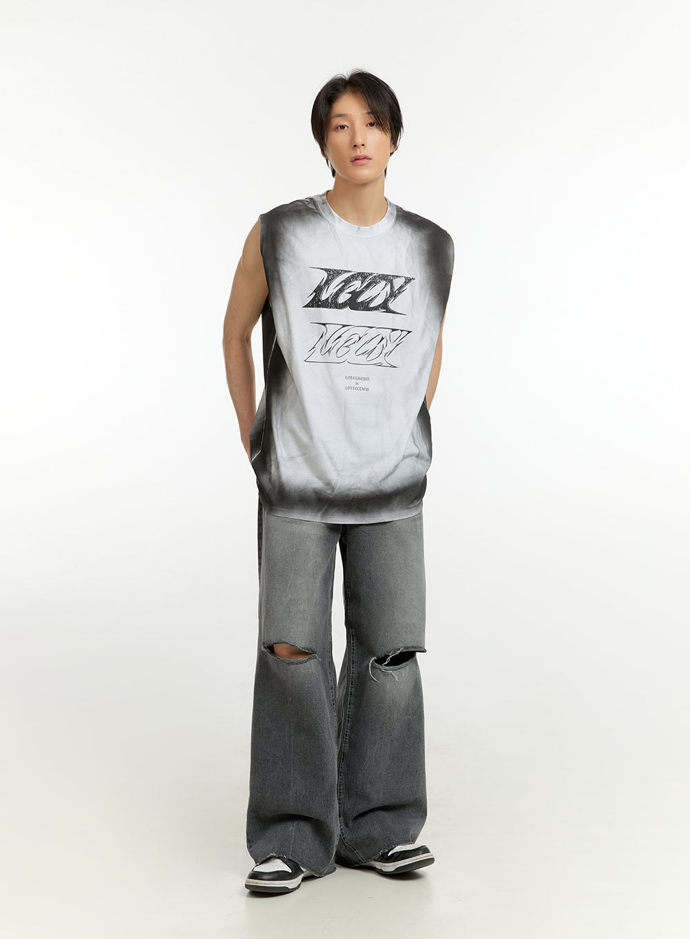 Men's Cotton Graphic Sleeveless T-Shirt IL418