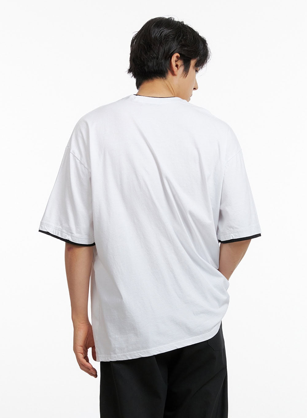 Men's Double Layer Graphic T-Shirt IG409