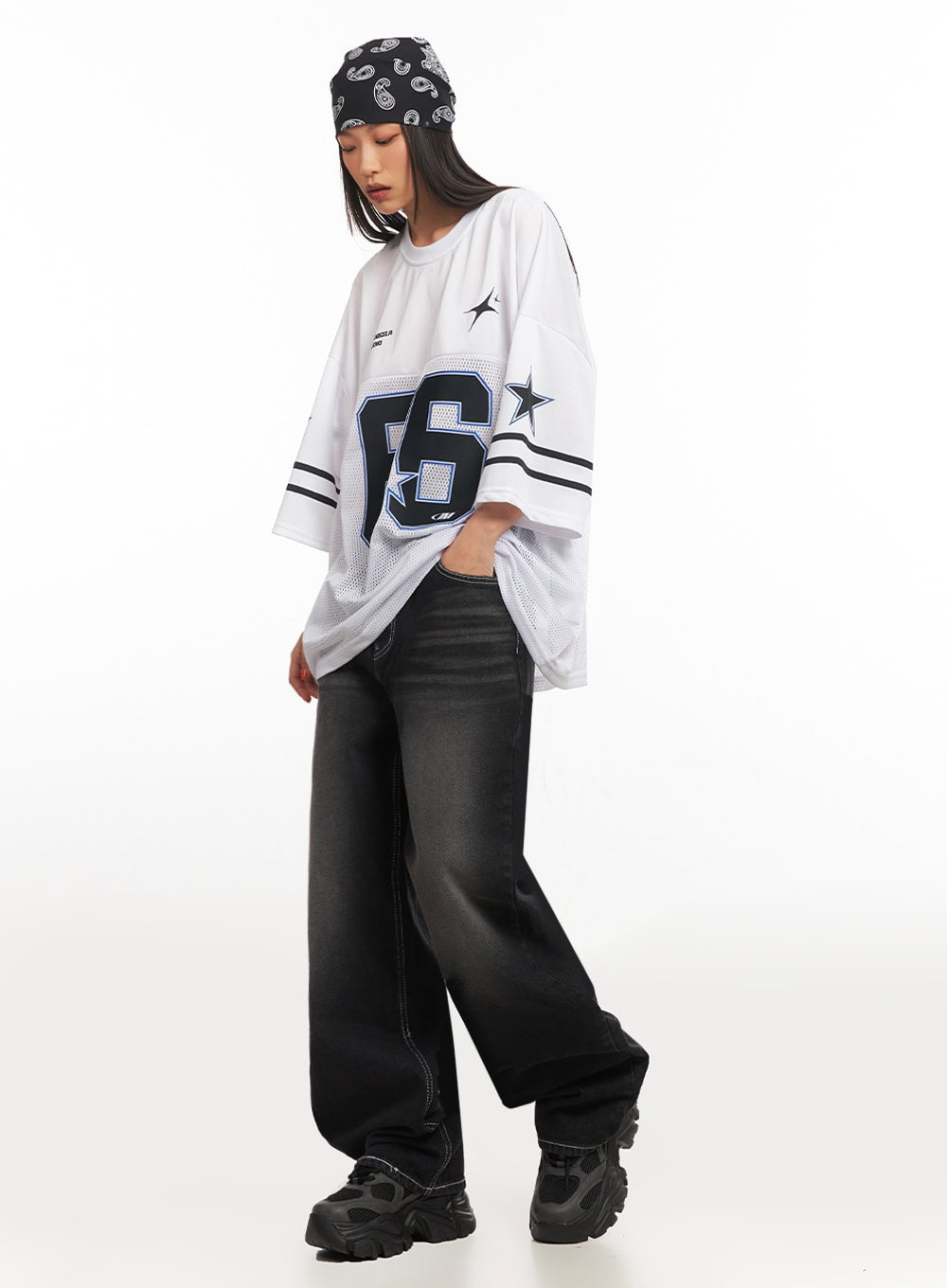 Alexis Stitched Wide-Leg Jeans IA504