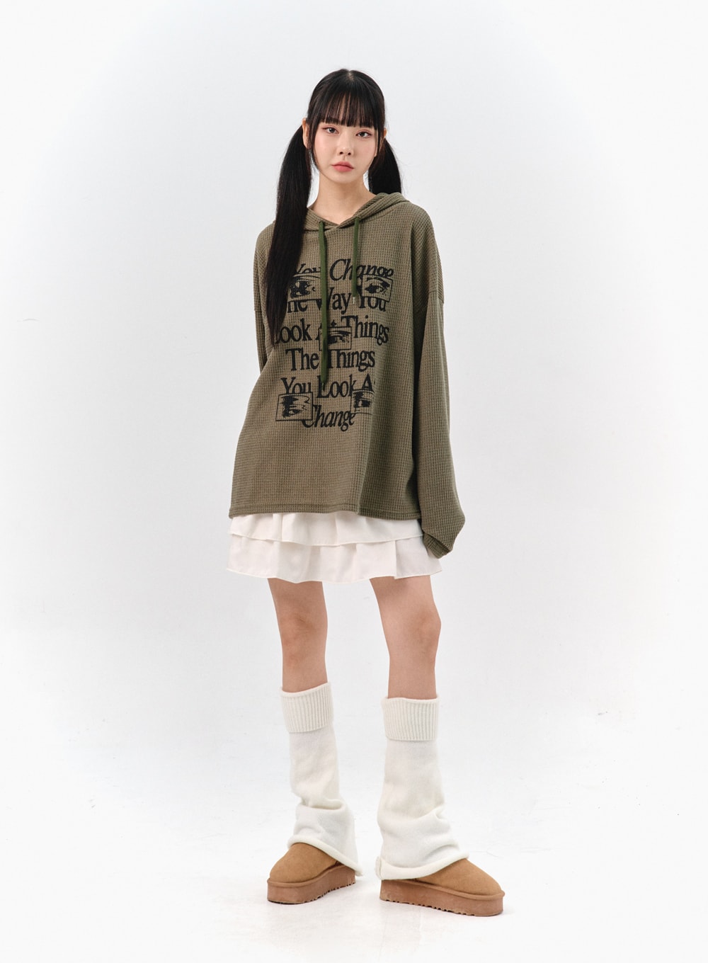 Tiered Elastic Band Mini Skirt IS322