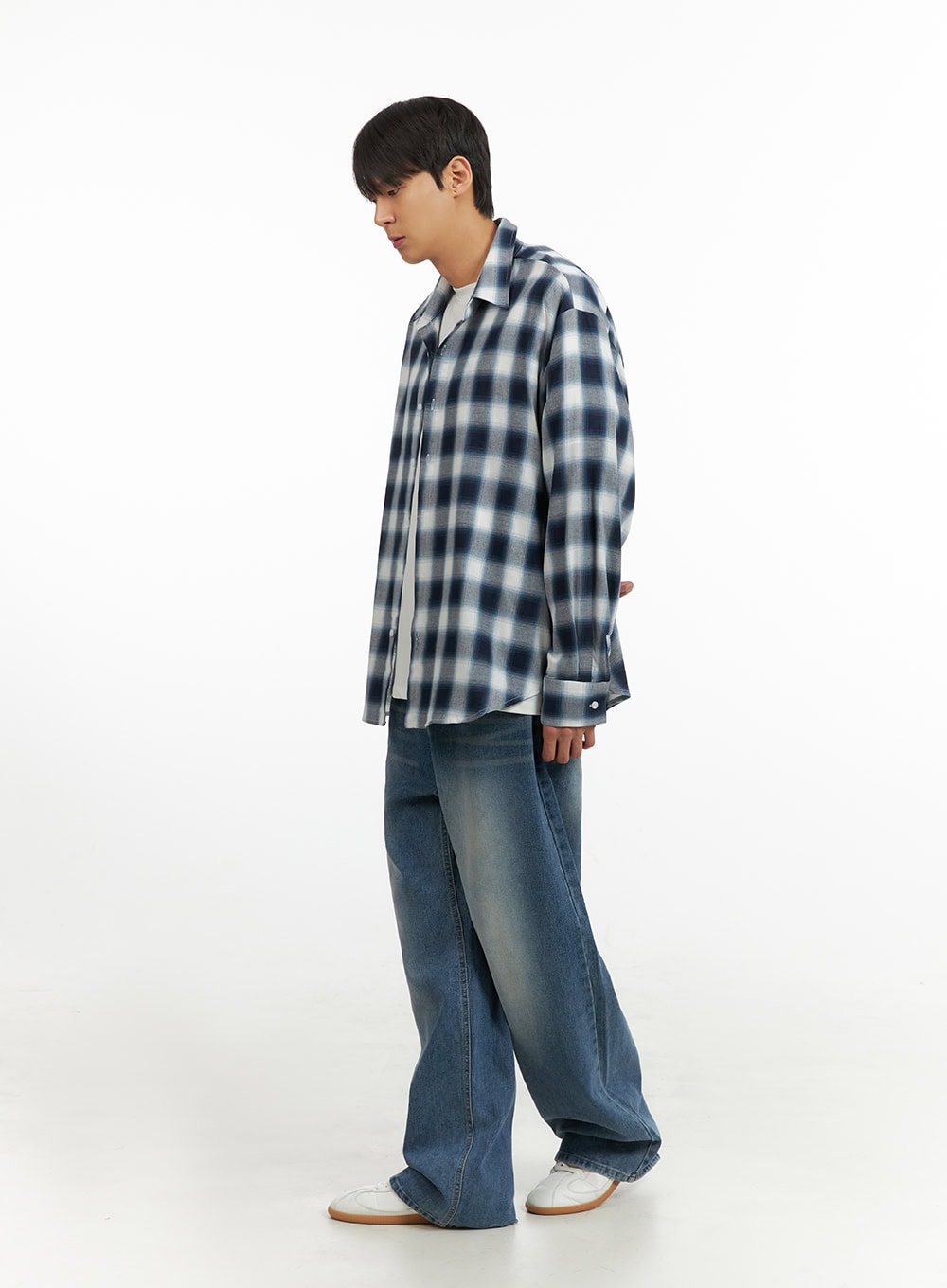 Men's Solid Baggy Jeans IU419