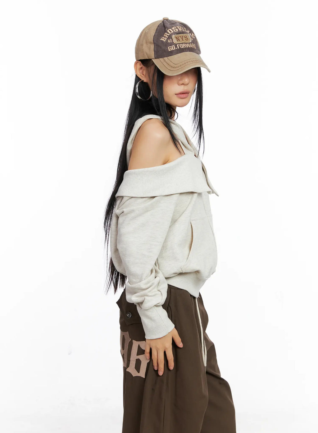 Off-Shoulder Hoodie Jacket CS509