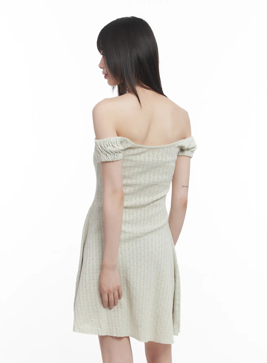 Off-Shoulder Flared Midi Dress CU518