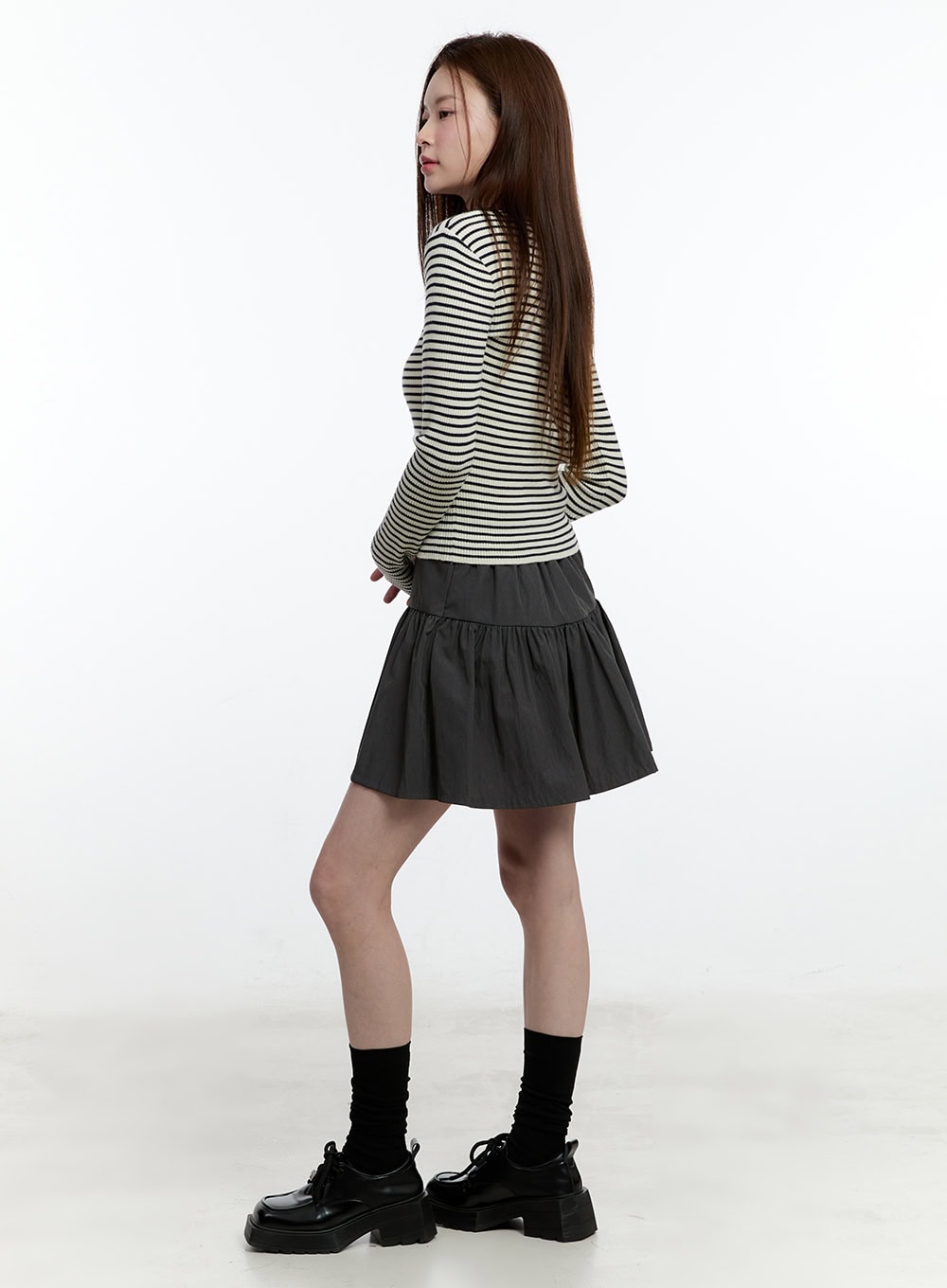 Striped Slim-Fit Long Sleeve Top CM521
