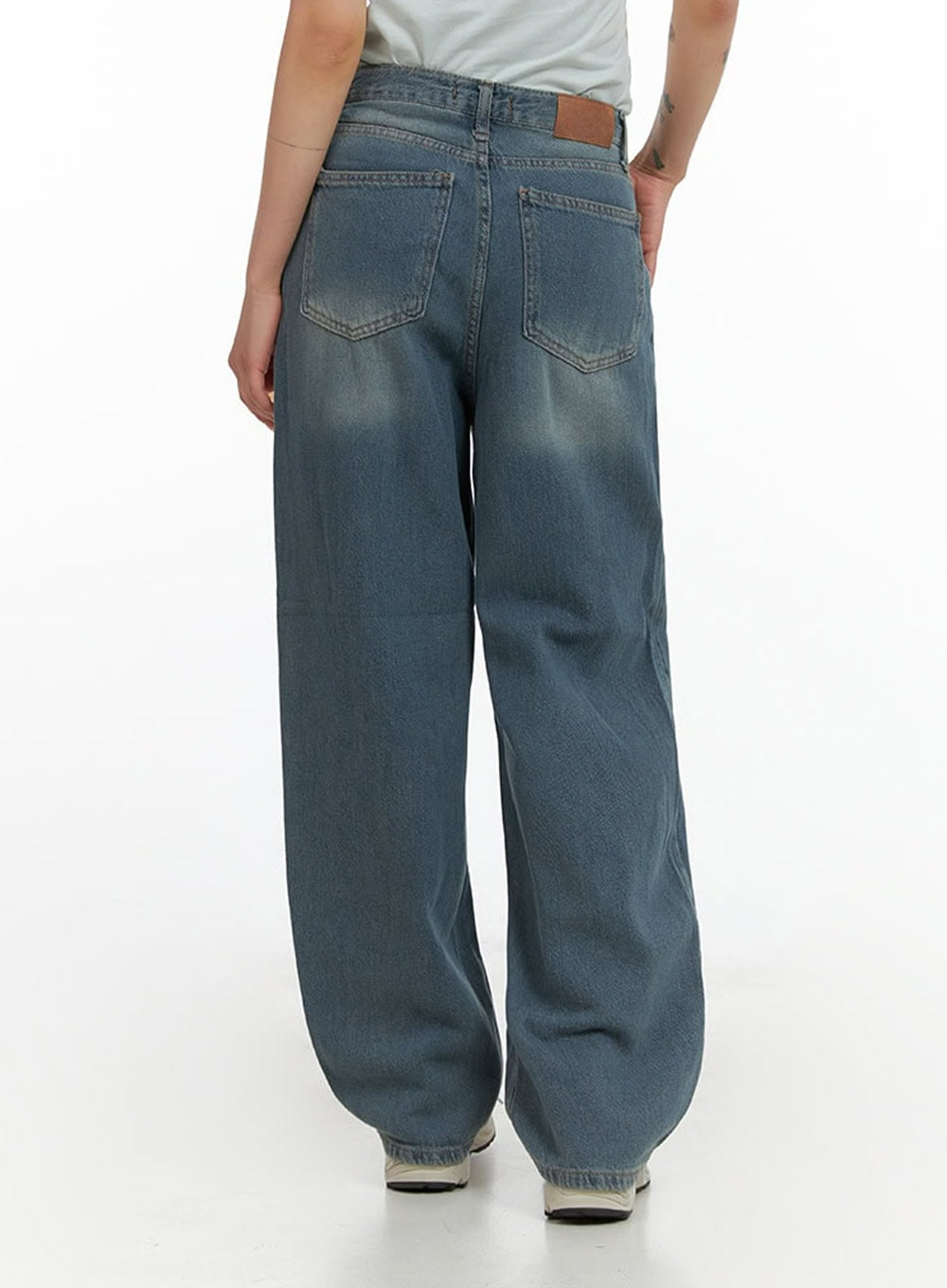 Vintage Washed Wide Leg Jeans CL415