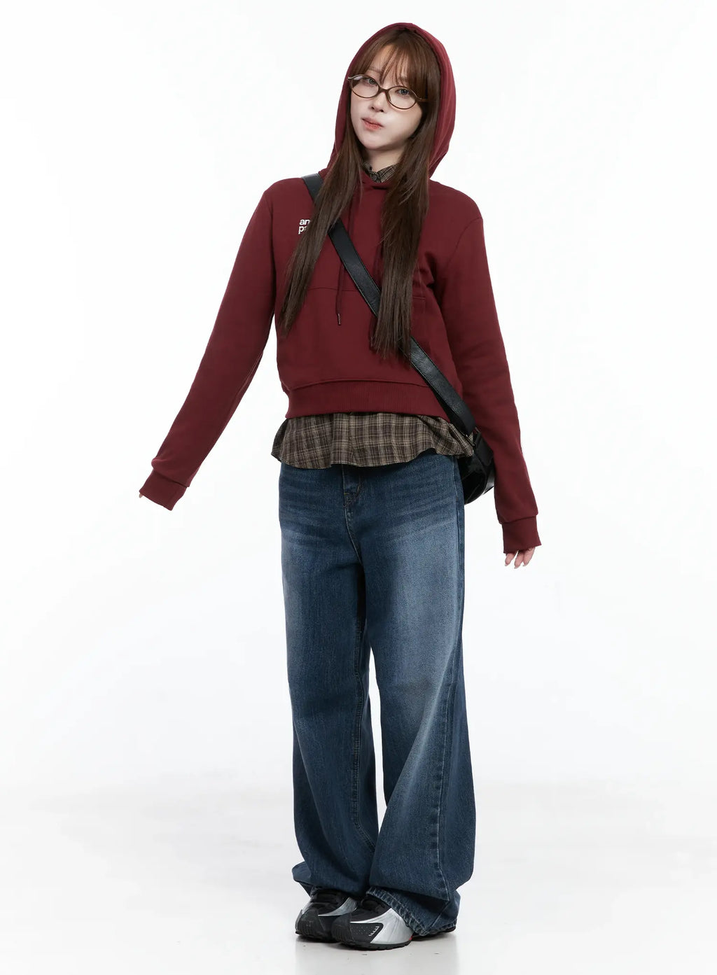 Oversized Plaid Button-Up Shirt CS501