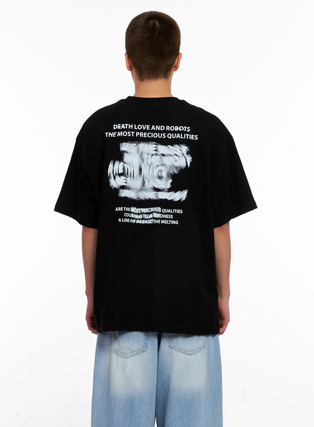 Men's Oversized Blurred Graphic Tee IG508
