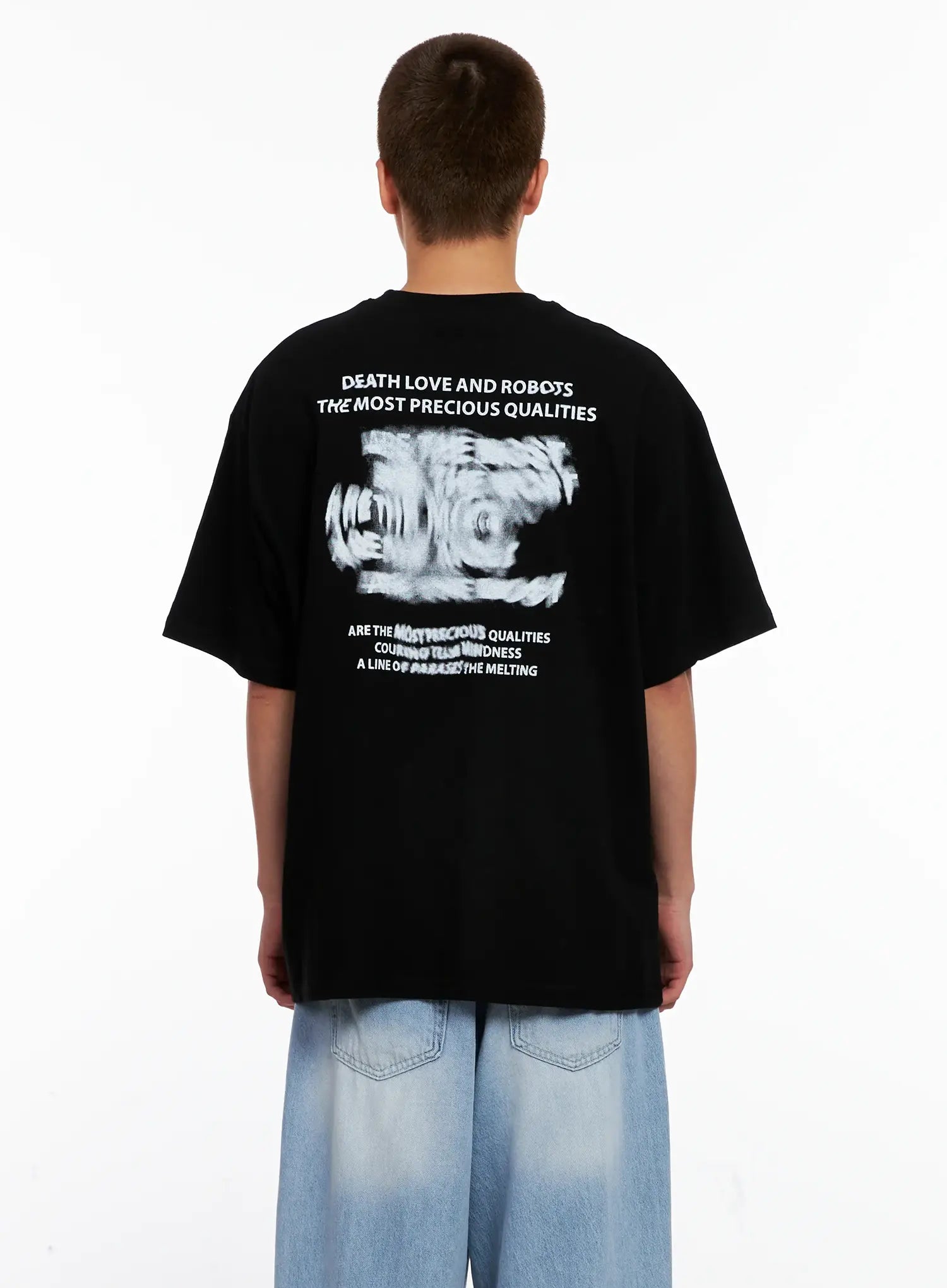 Men's Oversized Blurred Graphic Tee IG508