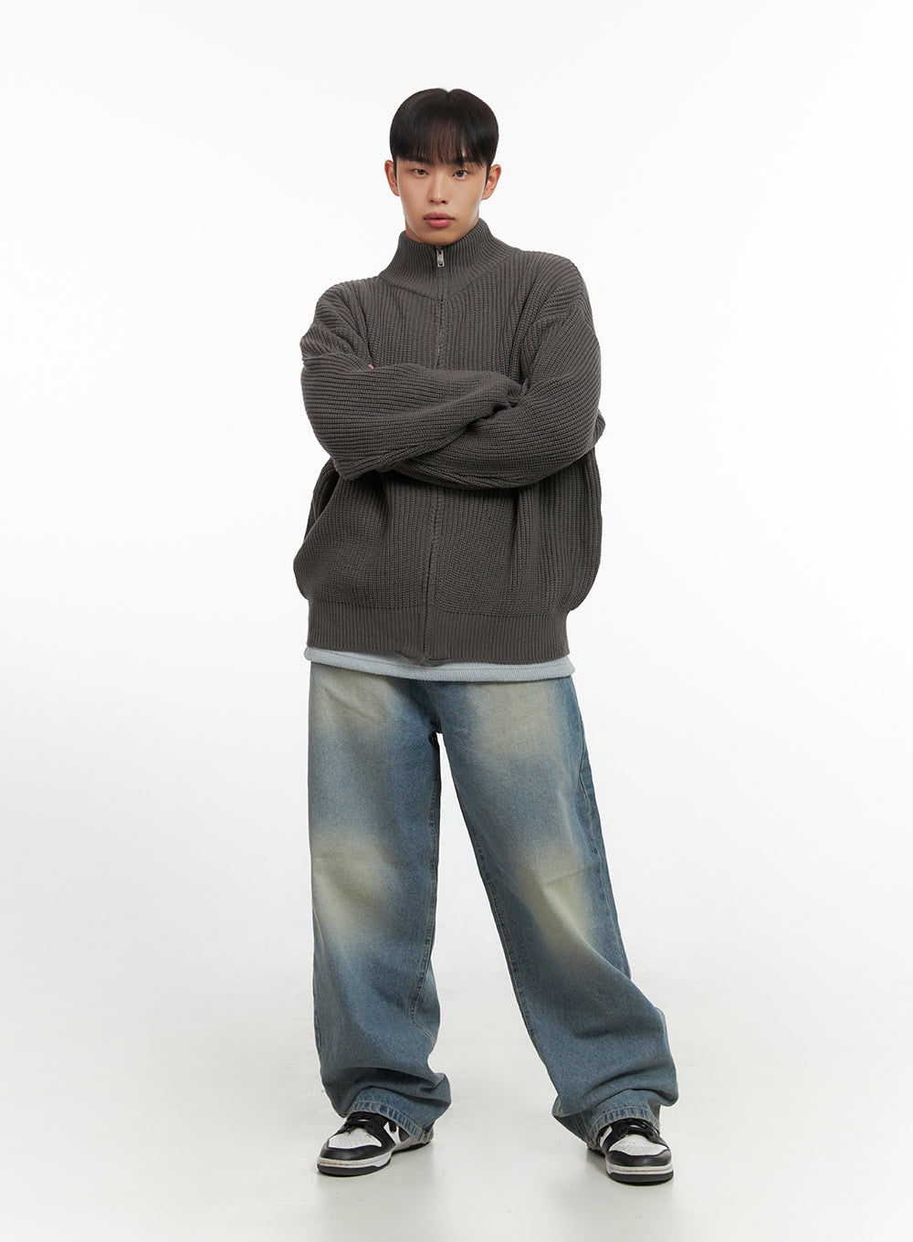 Men's Washed Wide Fit Jeans IO420