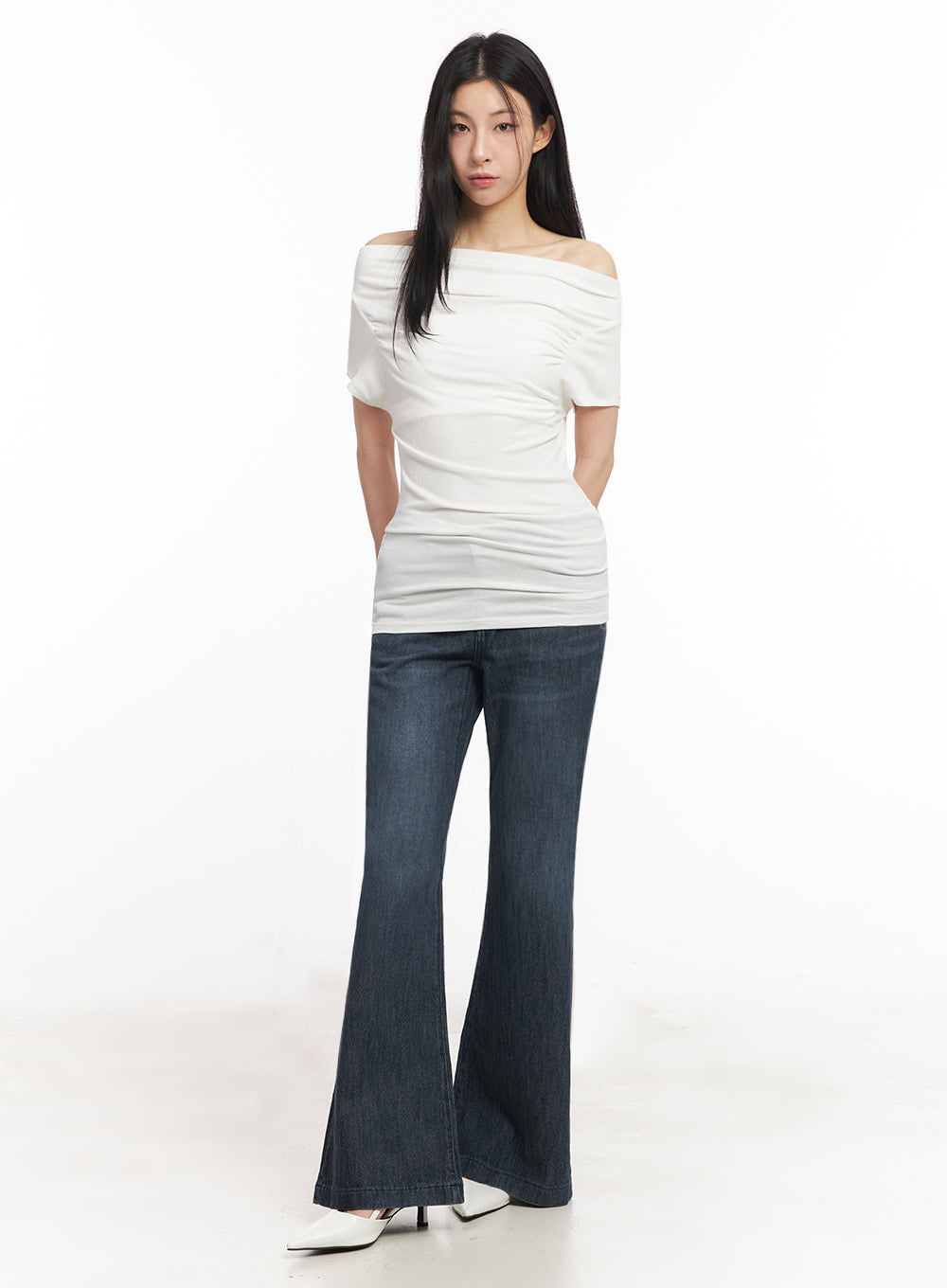 Off-Shoulder Slim-Fit Mini Dress IU509