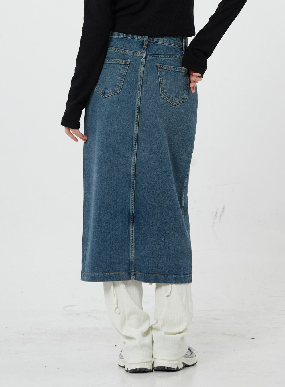 Washing Denim Long Skirt CS19