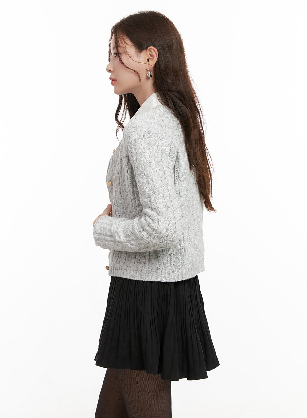 Cozy Cable Knit Buttoned Cardigan OD403