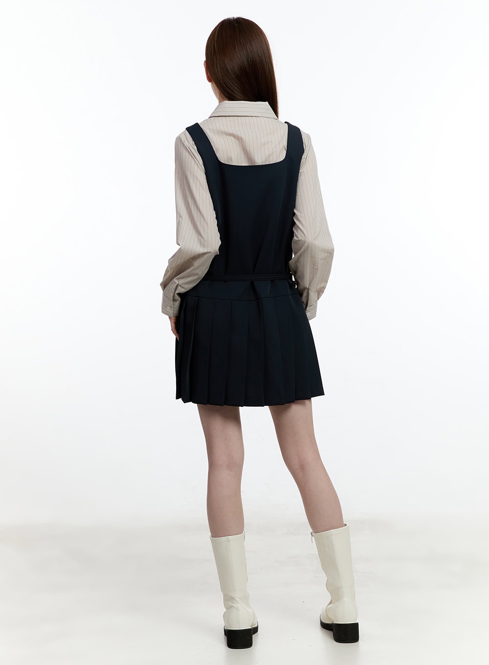 Square Neck Pleated Mini Dress CM521