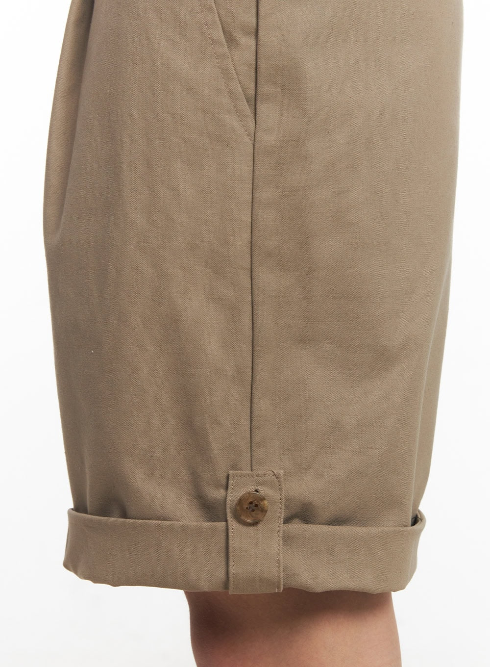 Men's Roll-Up Cotton Shorts (Dark Beige) IA518