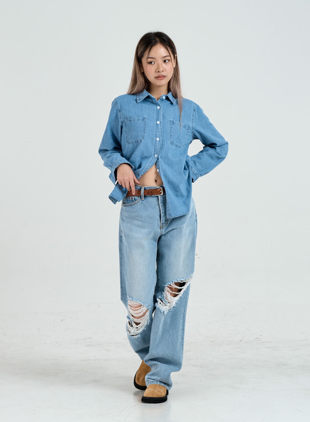 Ripped Maxi Denim Pants Unisex CO14
