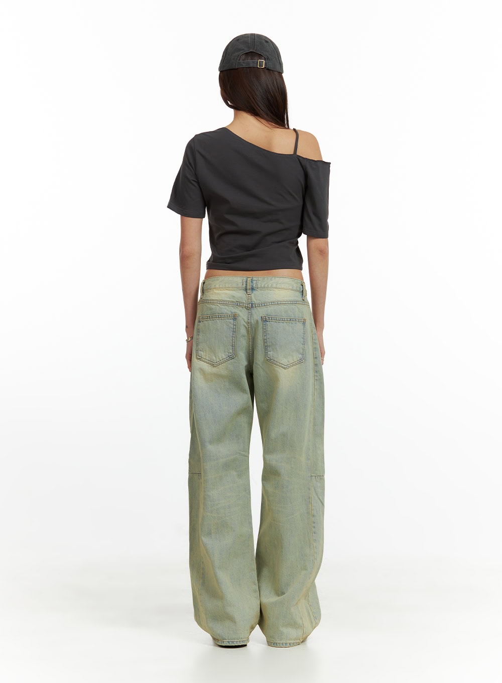 Vintage Washed Low Rise Baggy Jeans CU417