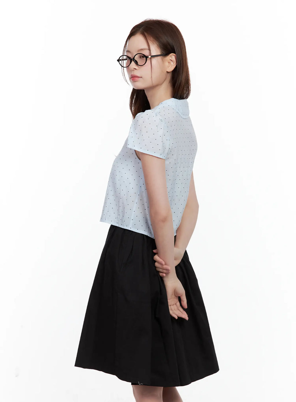 Polka Dot Button-Up Blouse CL502