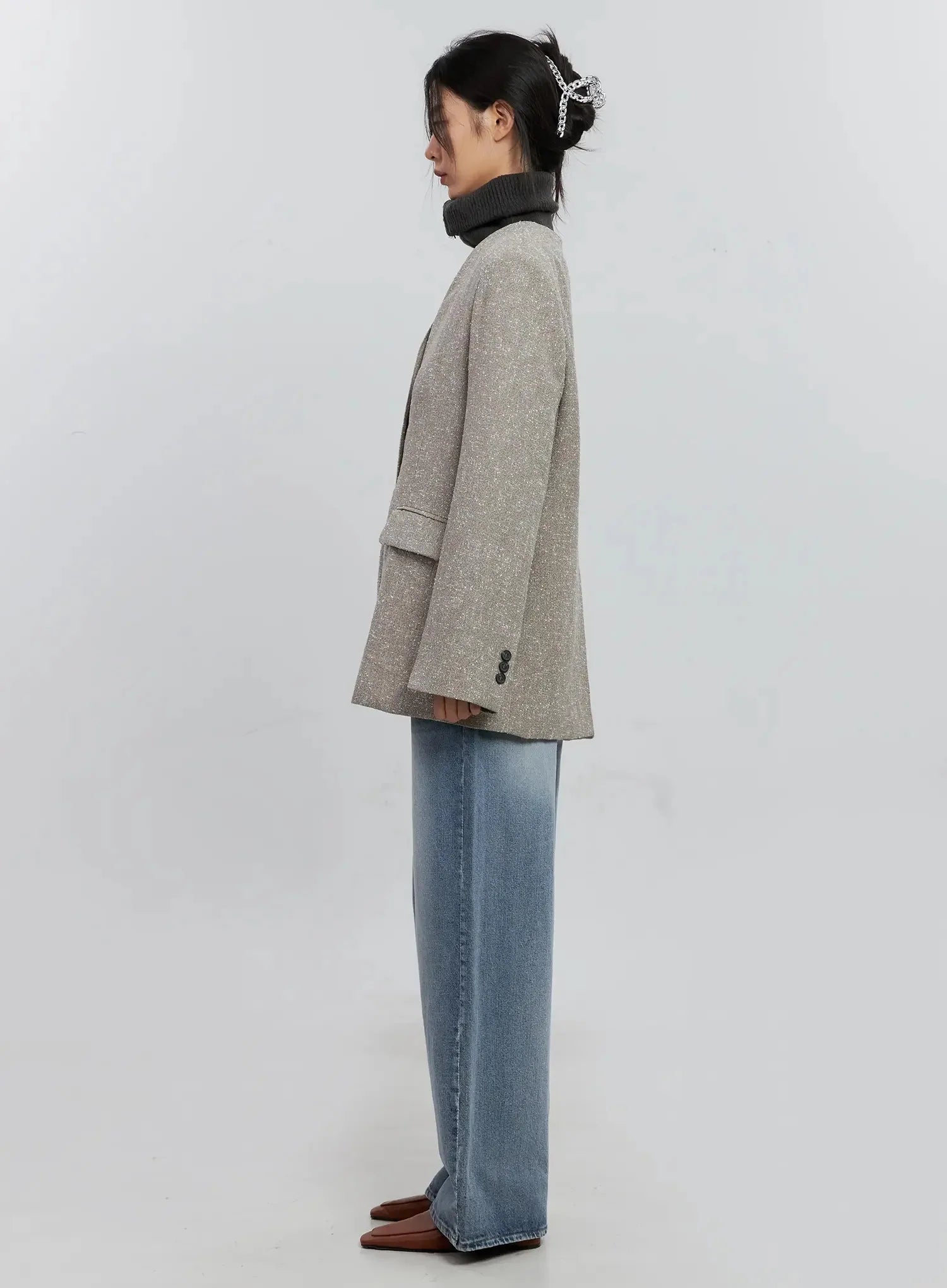 Chic Button-Up Jacket IS515