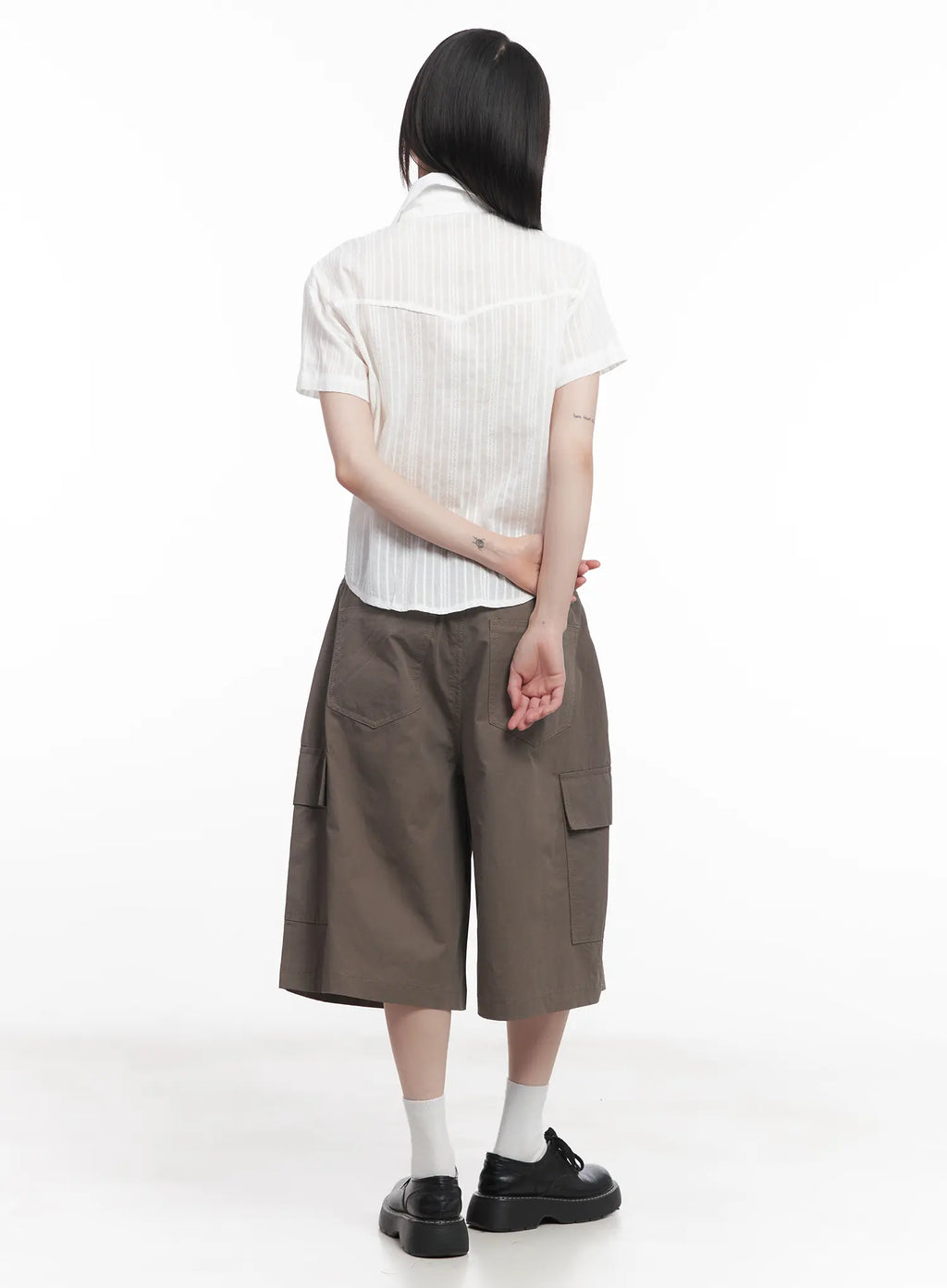 Collared Buttoned Short-Sleeve Shirt CU518