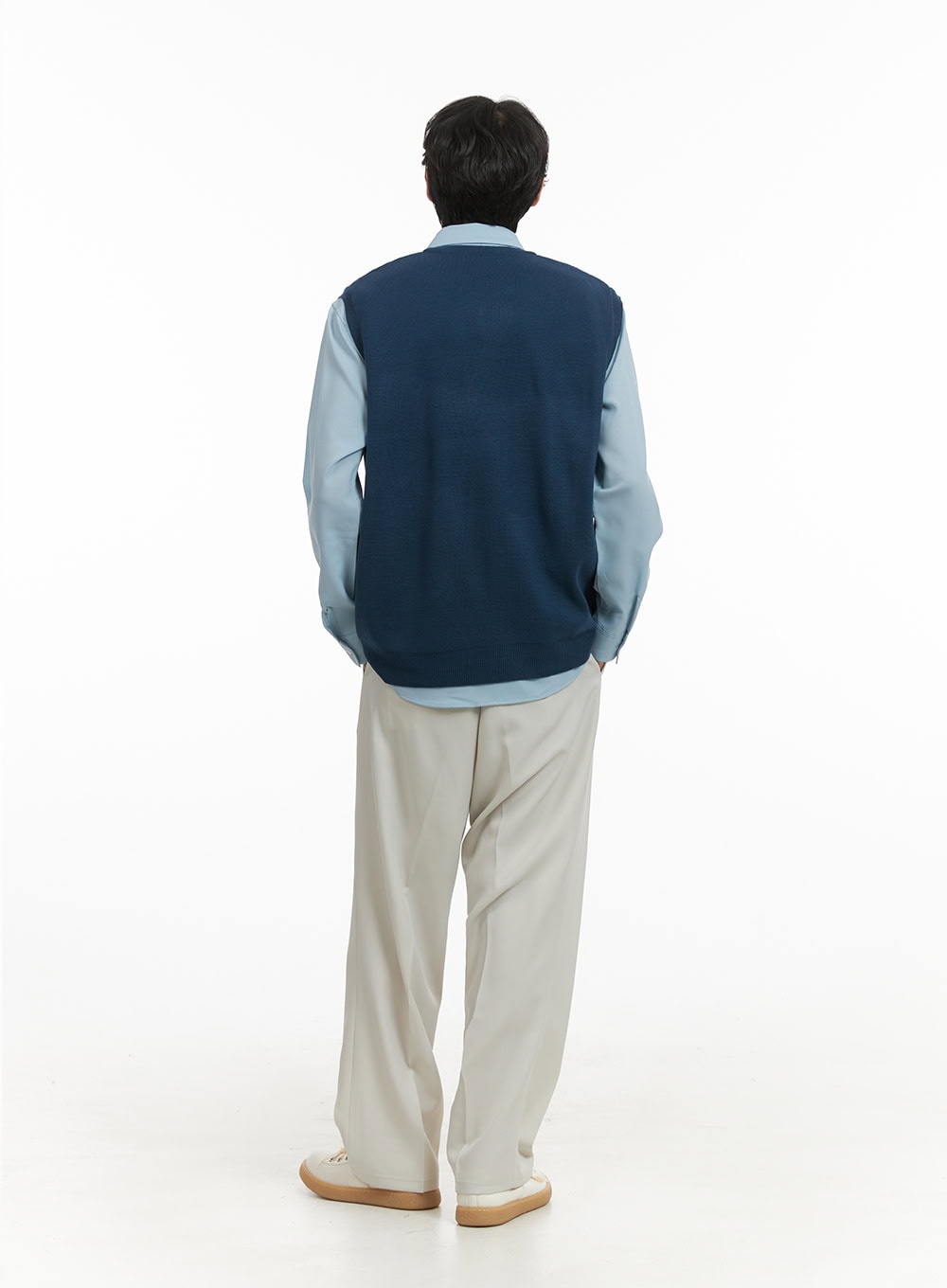 Men's Classic V-Neck Knit Vest (Blue) IY416