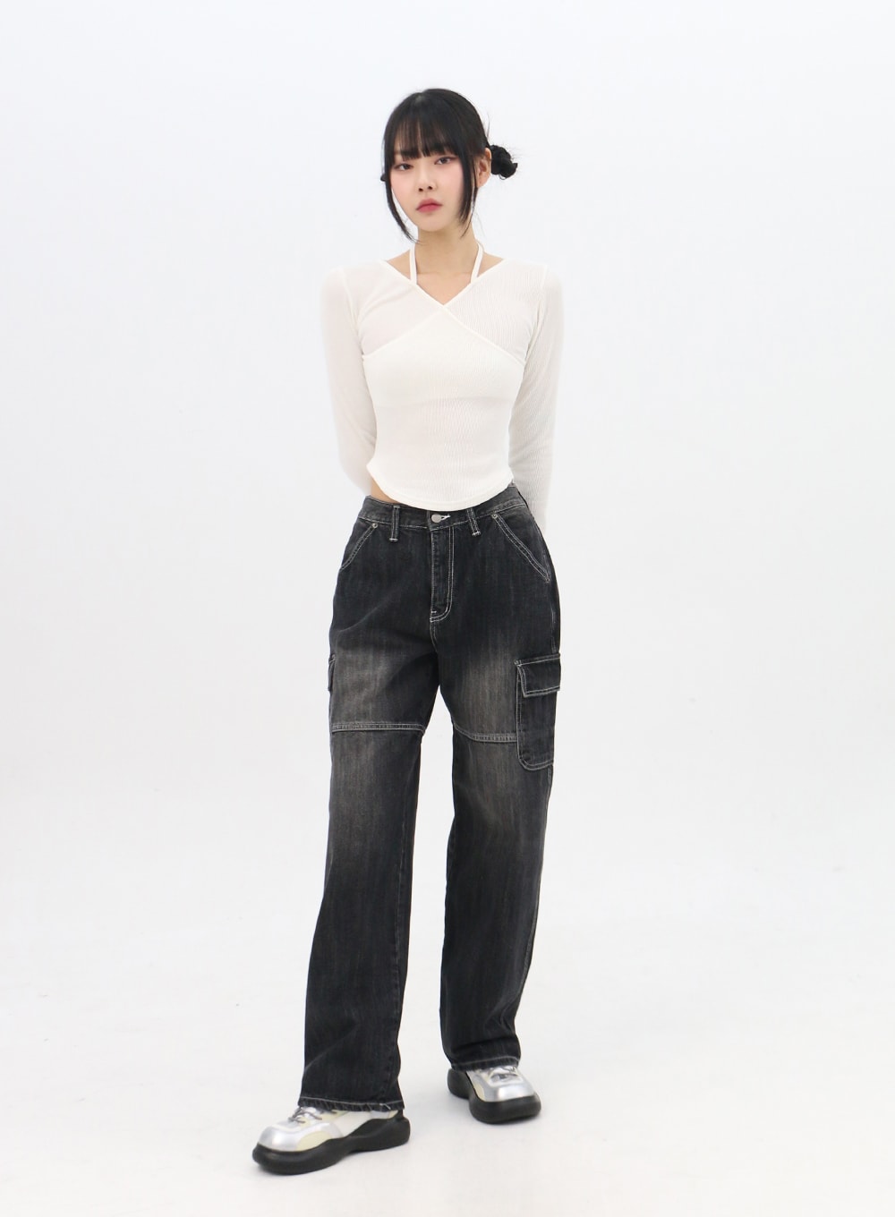 Wrap Halter Neck Slim Fit Tee IN310