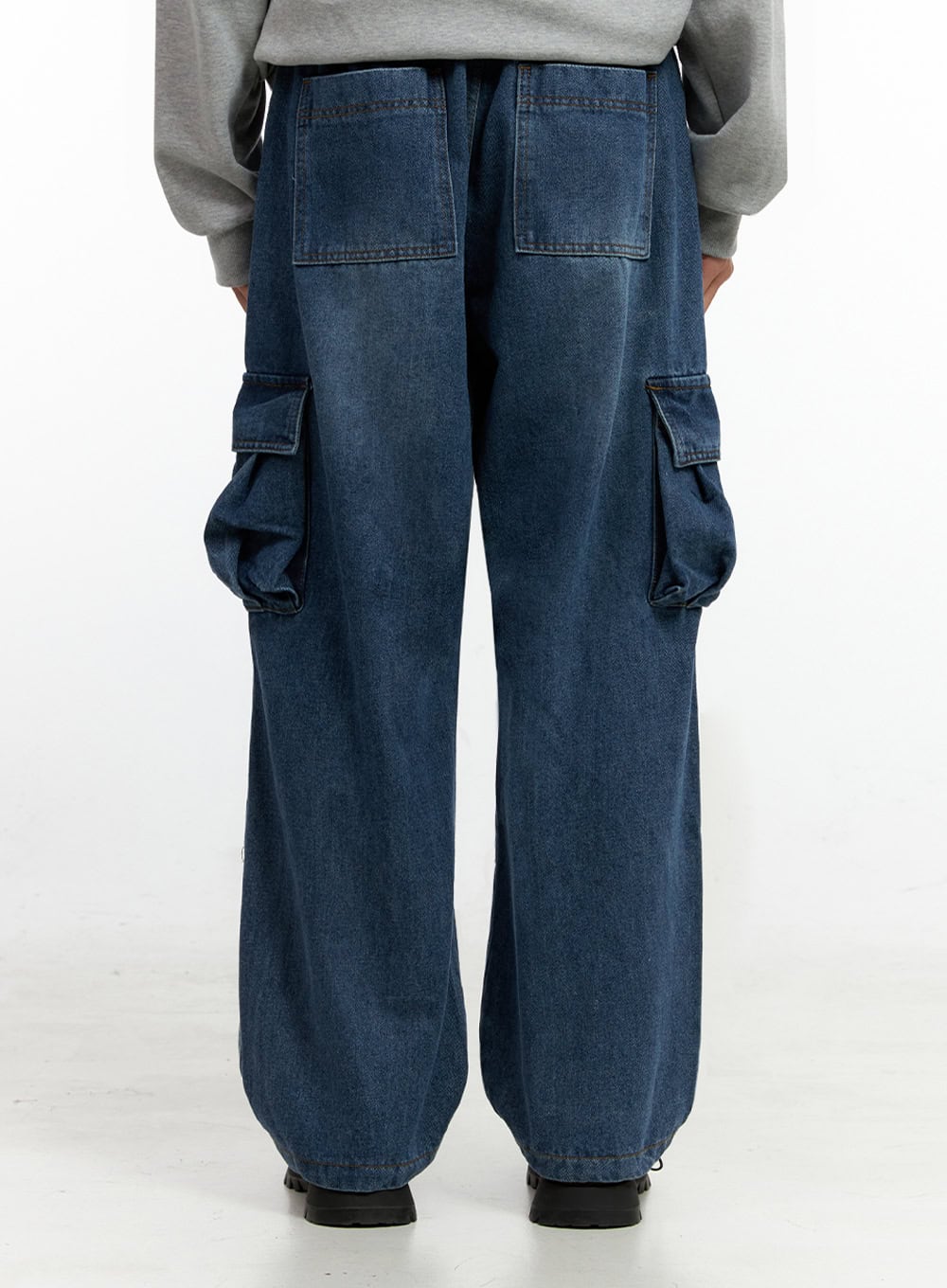 Men's Cargo Pocket Wide Leg Jeans IN401