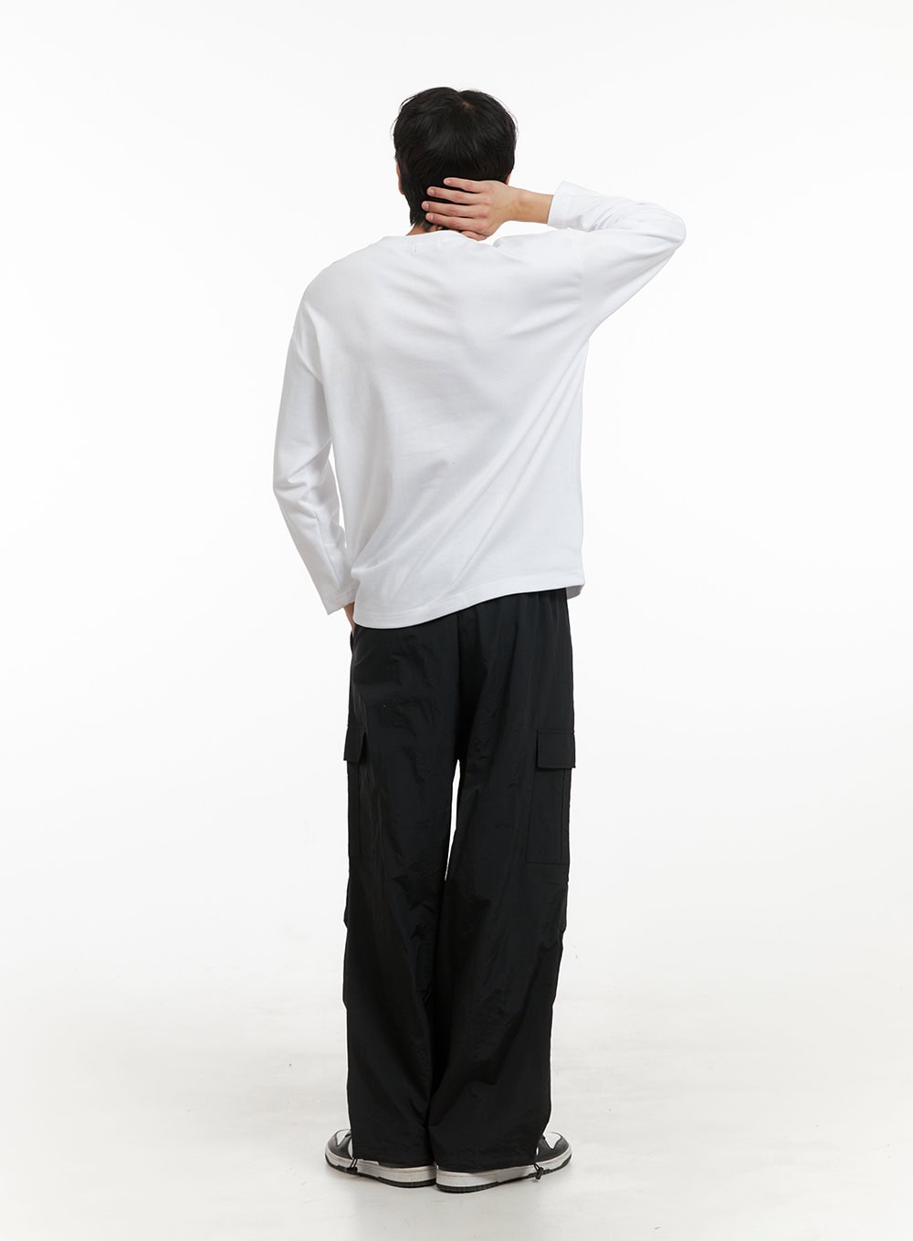 Men's Basic Oversize Long Sleeve Tee (White) IY402