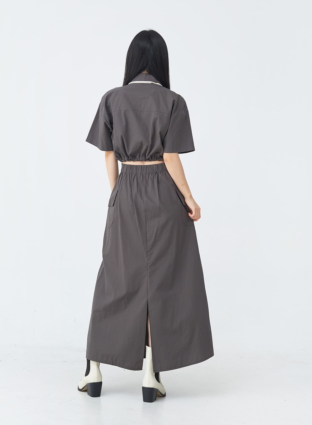Cargo Wide Fit Long Skirt with Pocket UU1407