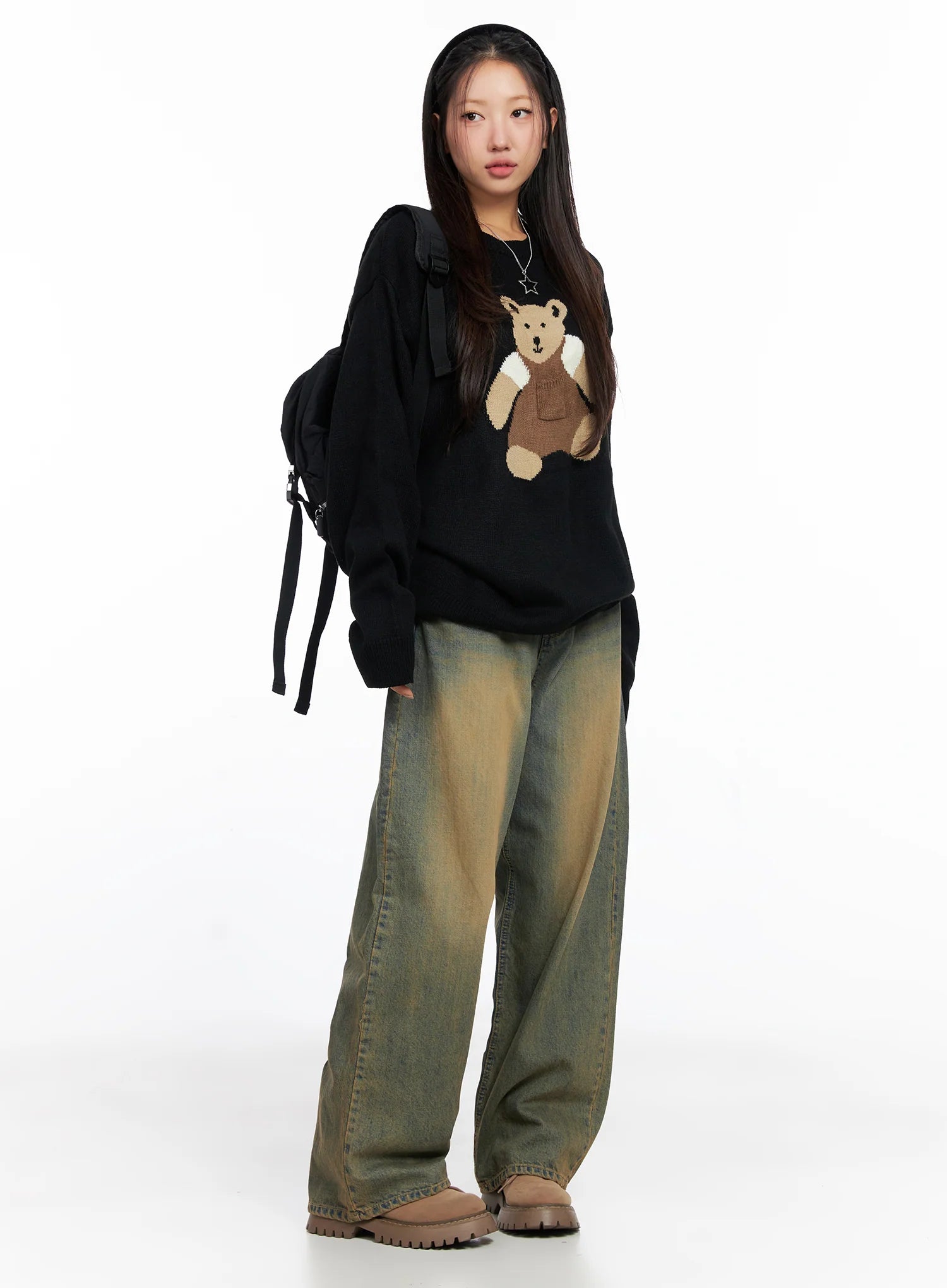 Oversized Graphic Knit Sweater CO515