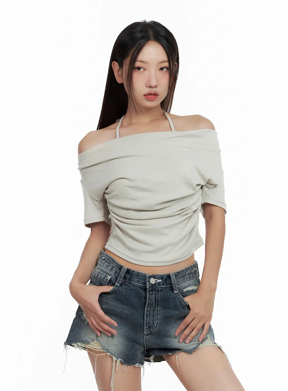 Draped Off-Shoulder Top CL508