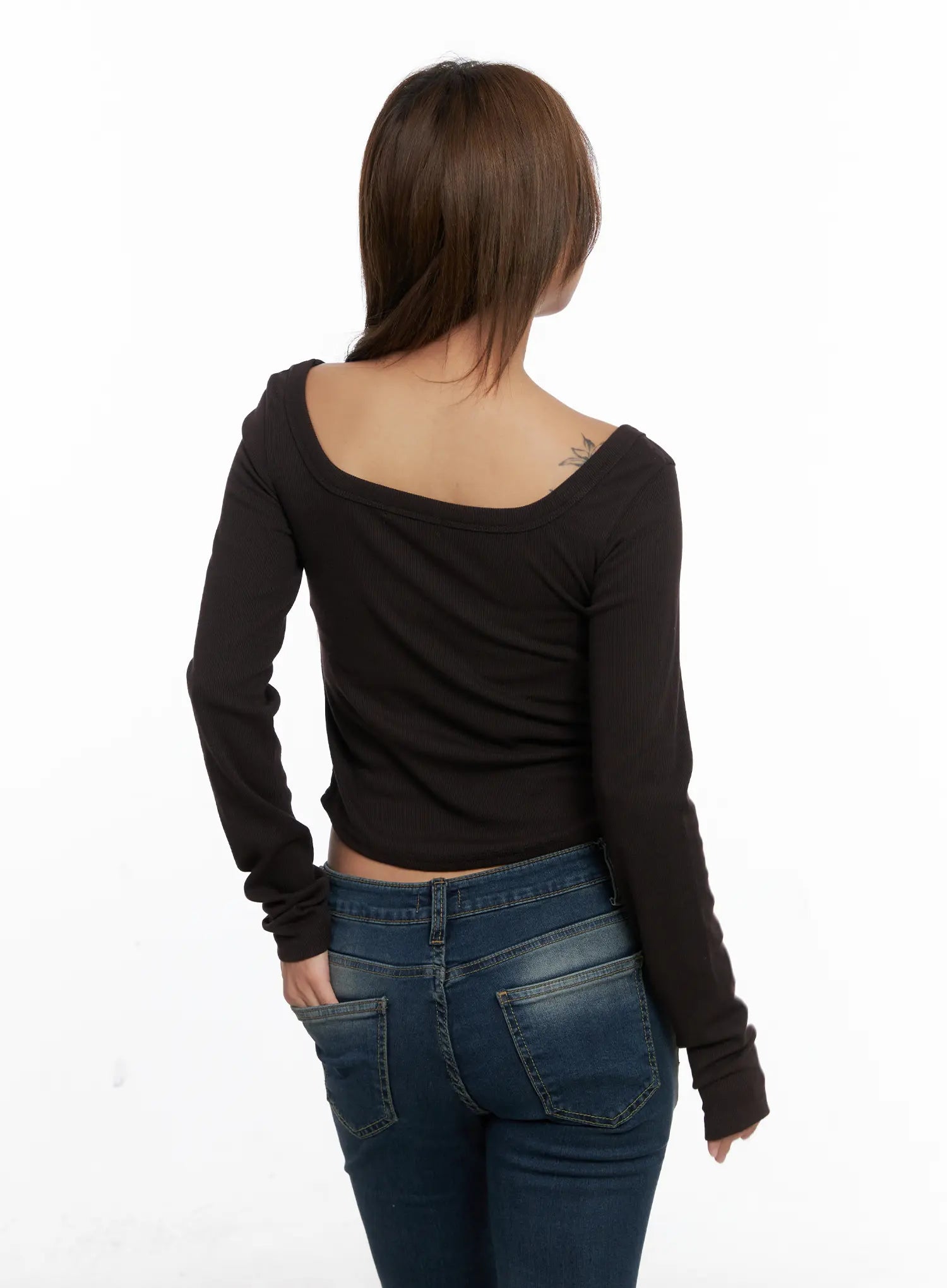 Ribbed Square Neck Crop Top CS522