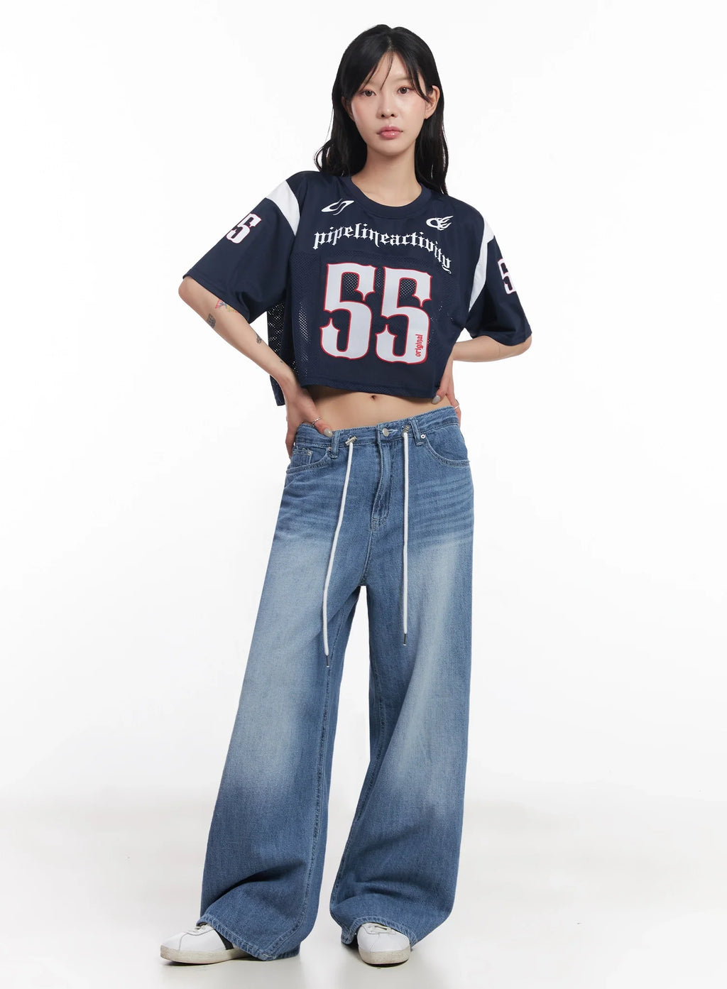 Mesh Jersey Crop Top  IC503