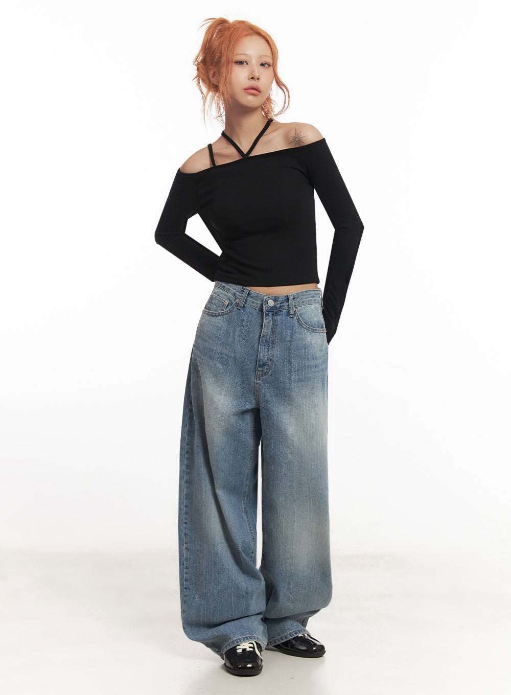 Yvette Washed Baggy Jeans IA517