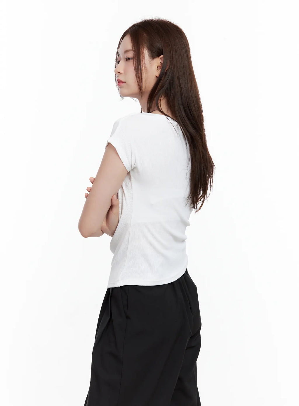 Asymmetrical Off-Shoulder Short-Sleeve Top CL502