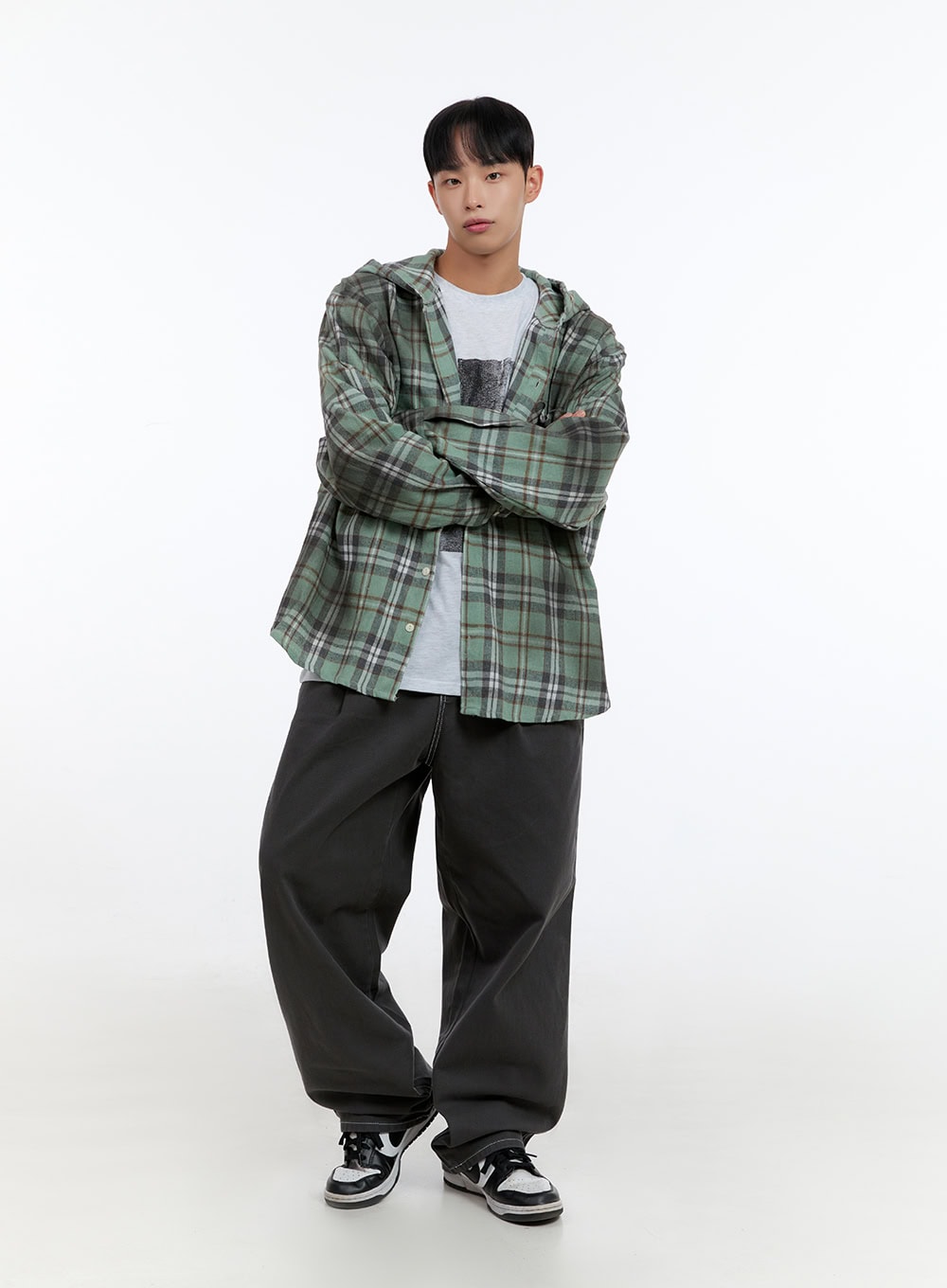 Men's Pintuck Wide Fit Cotton Pants IS413