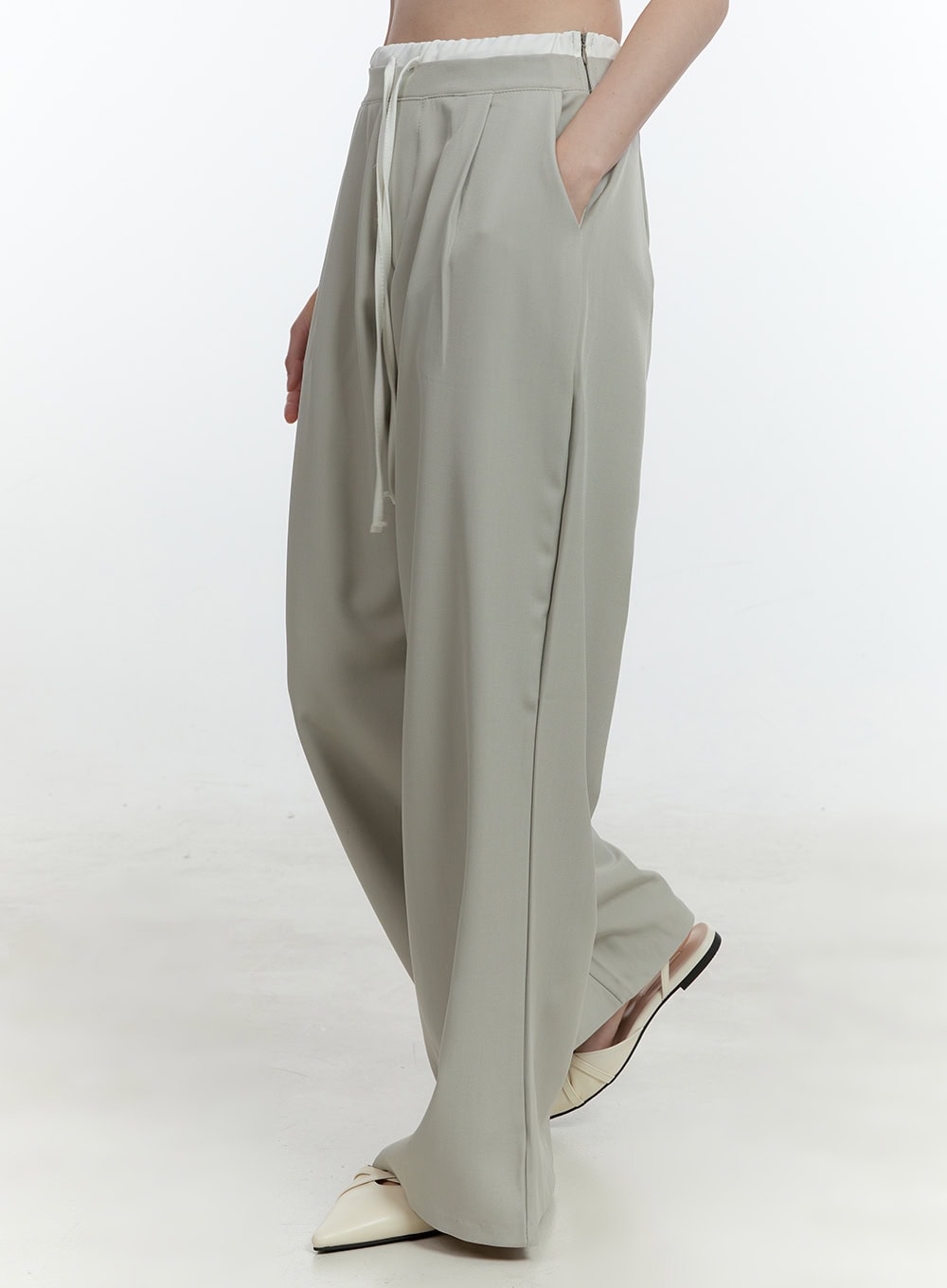 Classic Waist Layered Wide-Fit Pants CF504