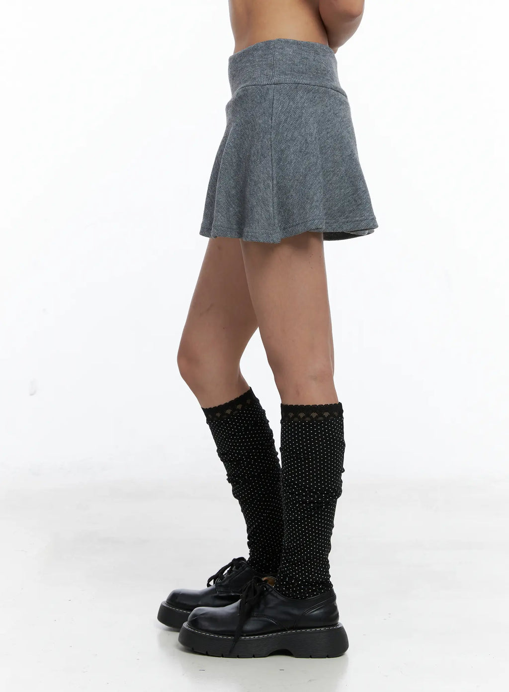 Knit Pleated Mini Skirt CS505
