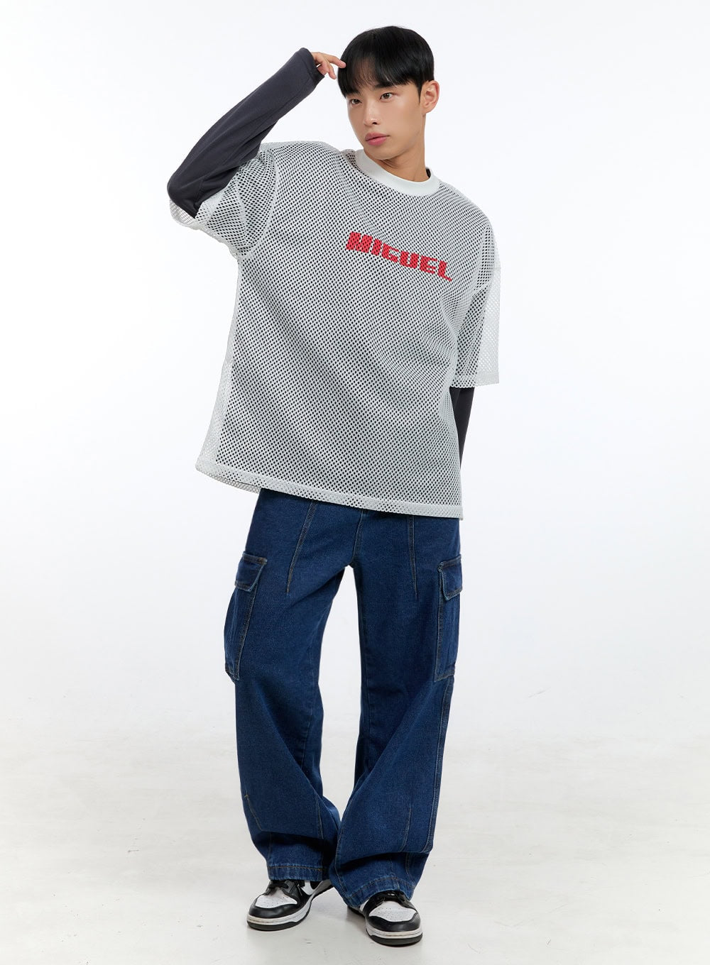 Men's Graphic Oversize Mesh T-shirt IG409