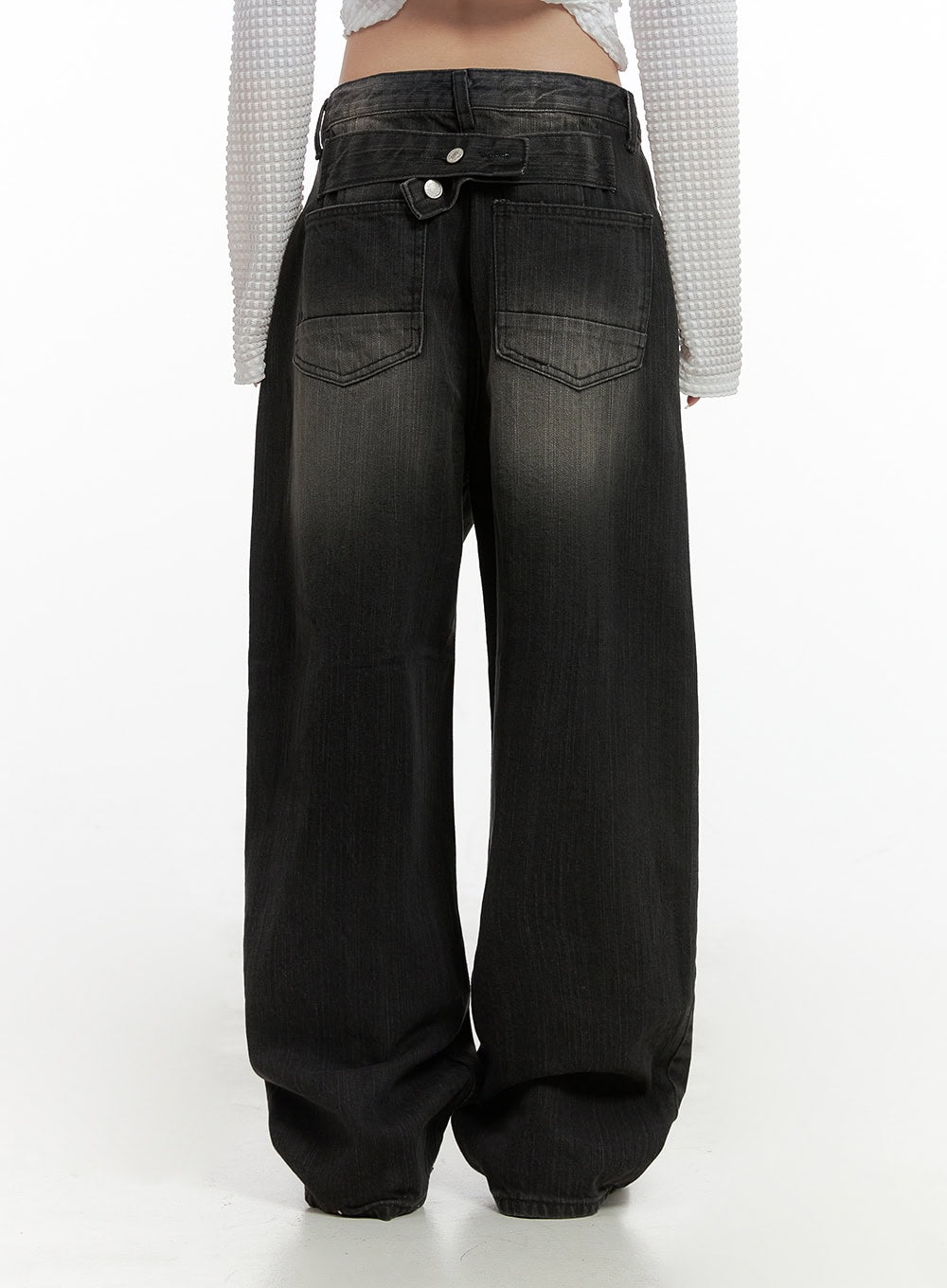 Sage Back-Buttoned Wide Pants CS430