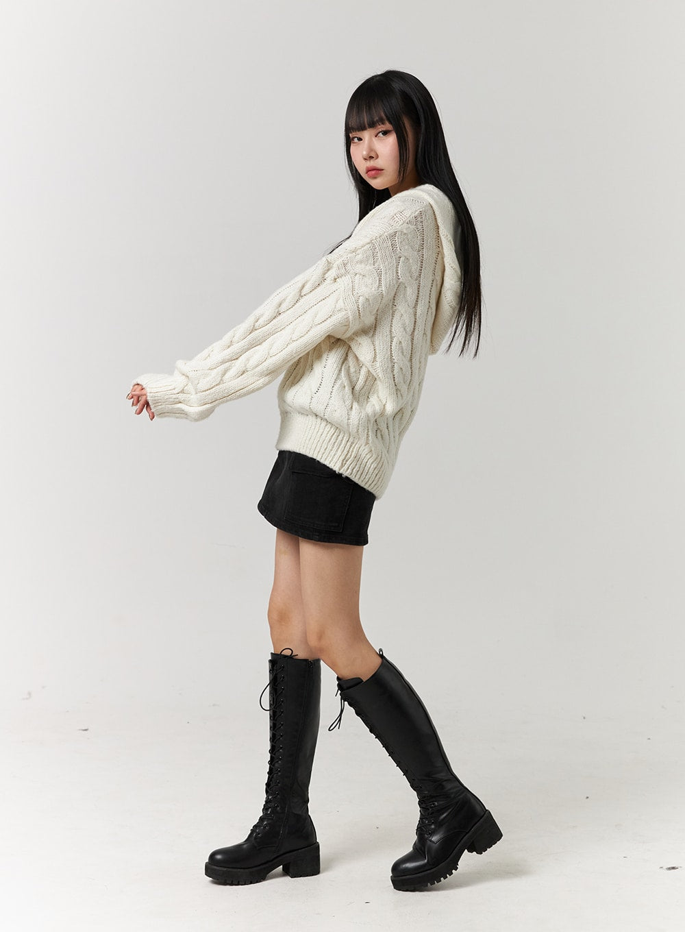 Solid Cargo Mini Skirt CJ405