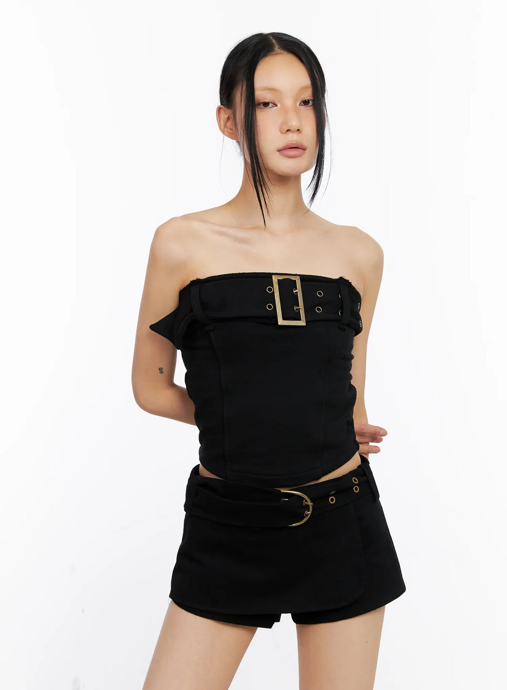 Belted Cropped Tube Top CL530
